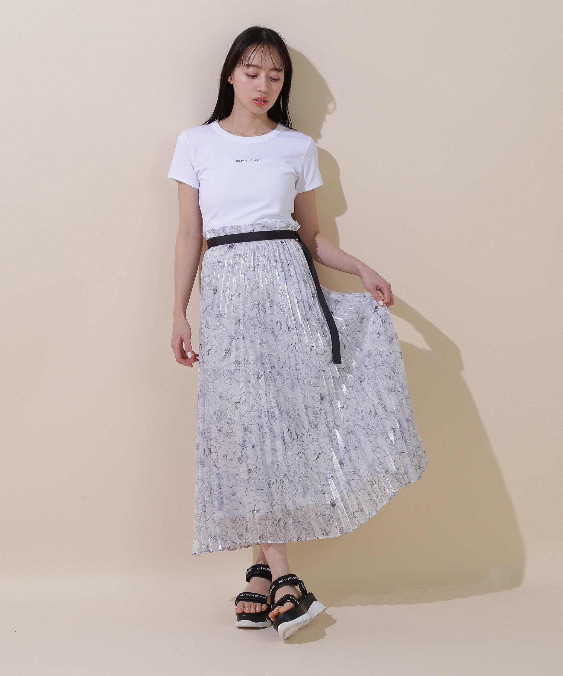  「シャイニーデジタルフラワースカート」|スカート|