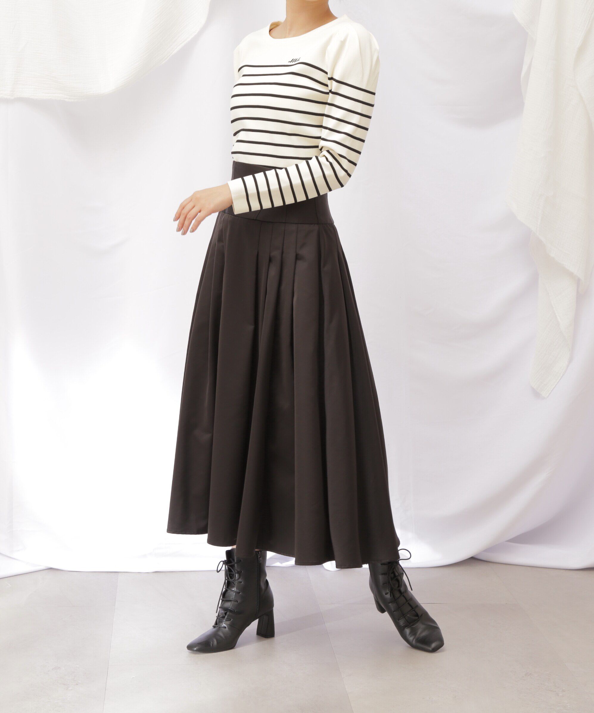  「コルセットウエストタックスカート」|スカート|
