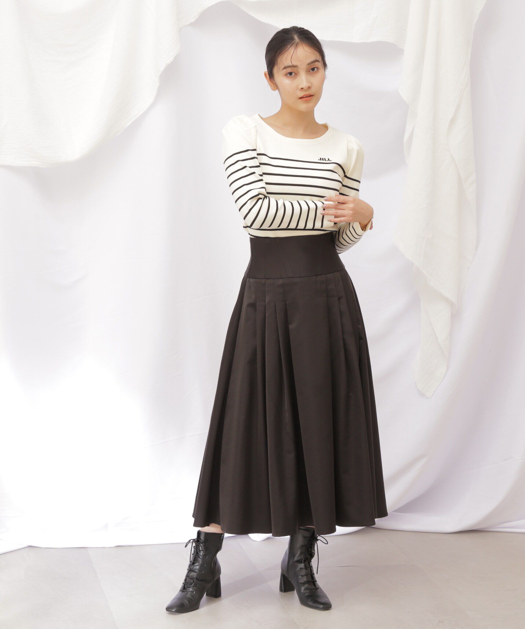  「コルセットウエストタックスカート」|スカート|