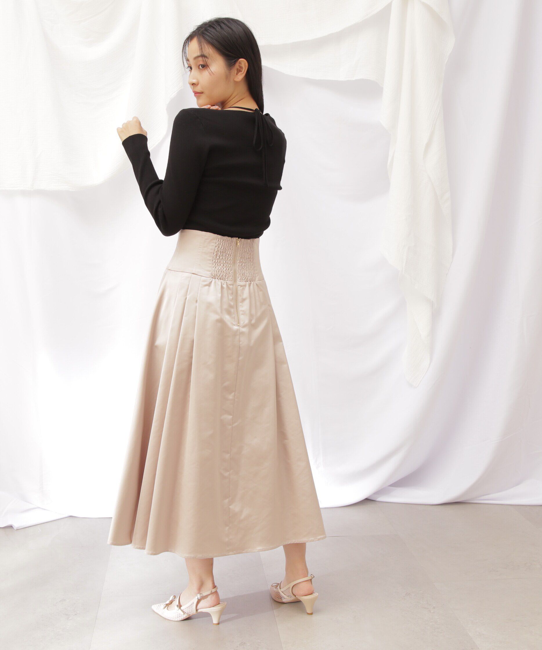  「コルセットウエストタックスカート」|スカート|