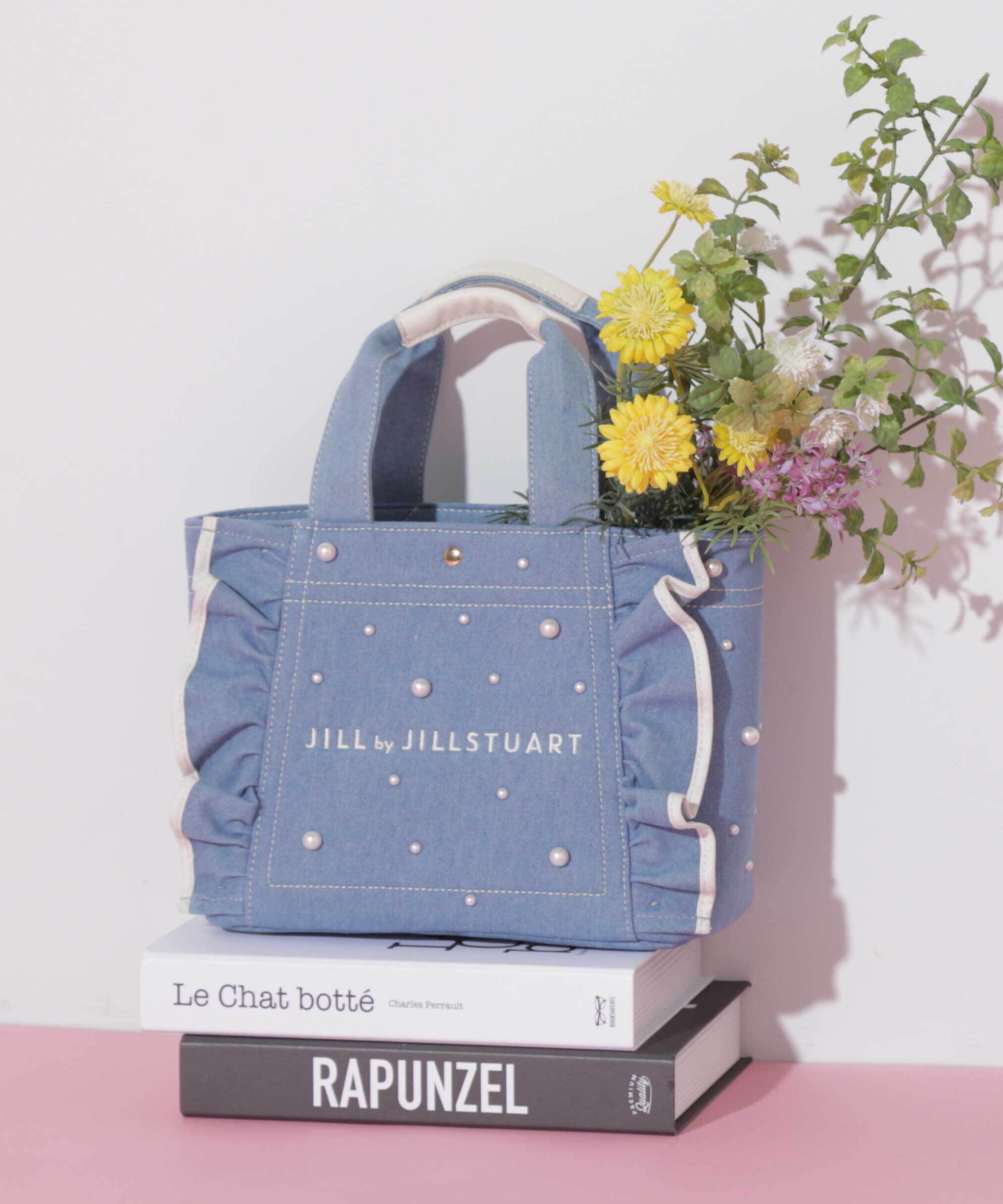  「3Dパールフリルトートバッグ」|その他|ブルー