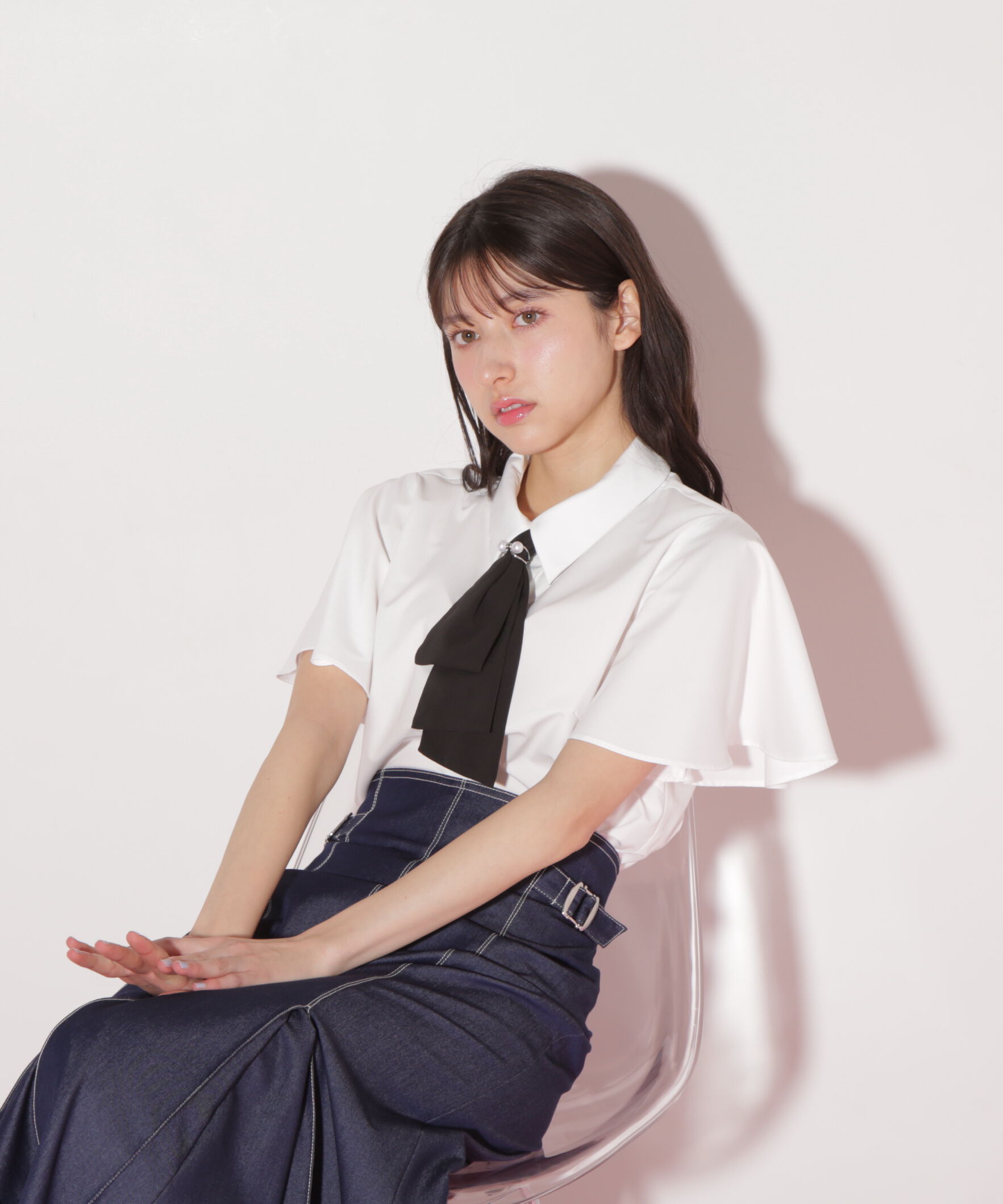  「配色ボウタイブラウス」|シャツ・ブラウス|