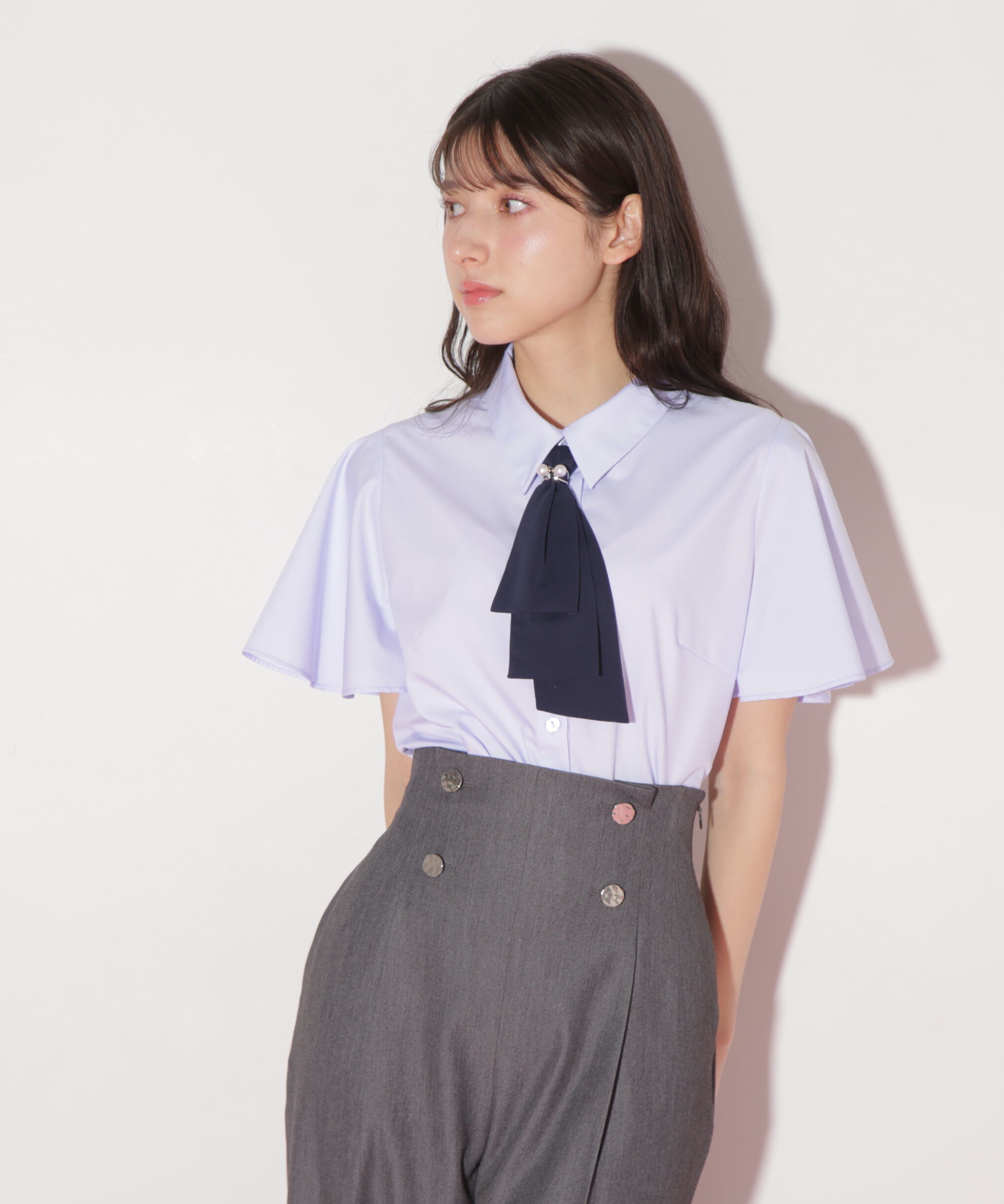  「配色ボウタイブラウス」|シャツ・ブラウス|