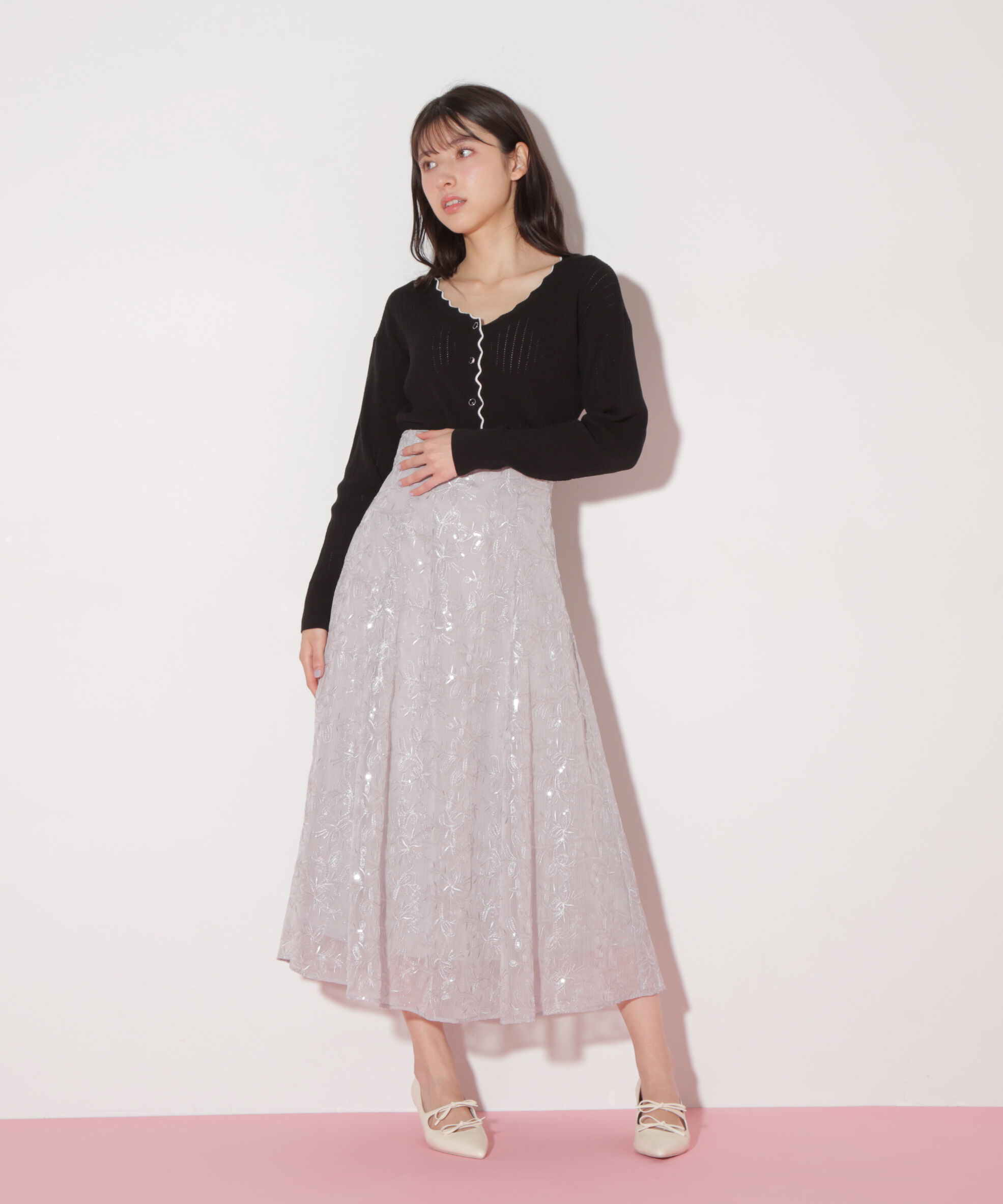  「アイレットリブスカラップカーディガン」|ニット・セーター|