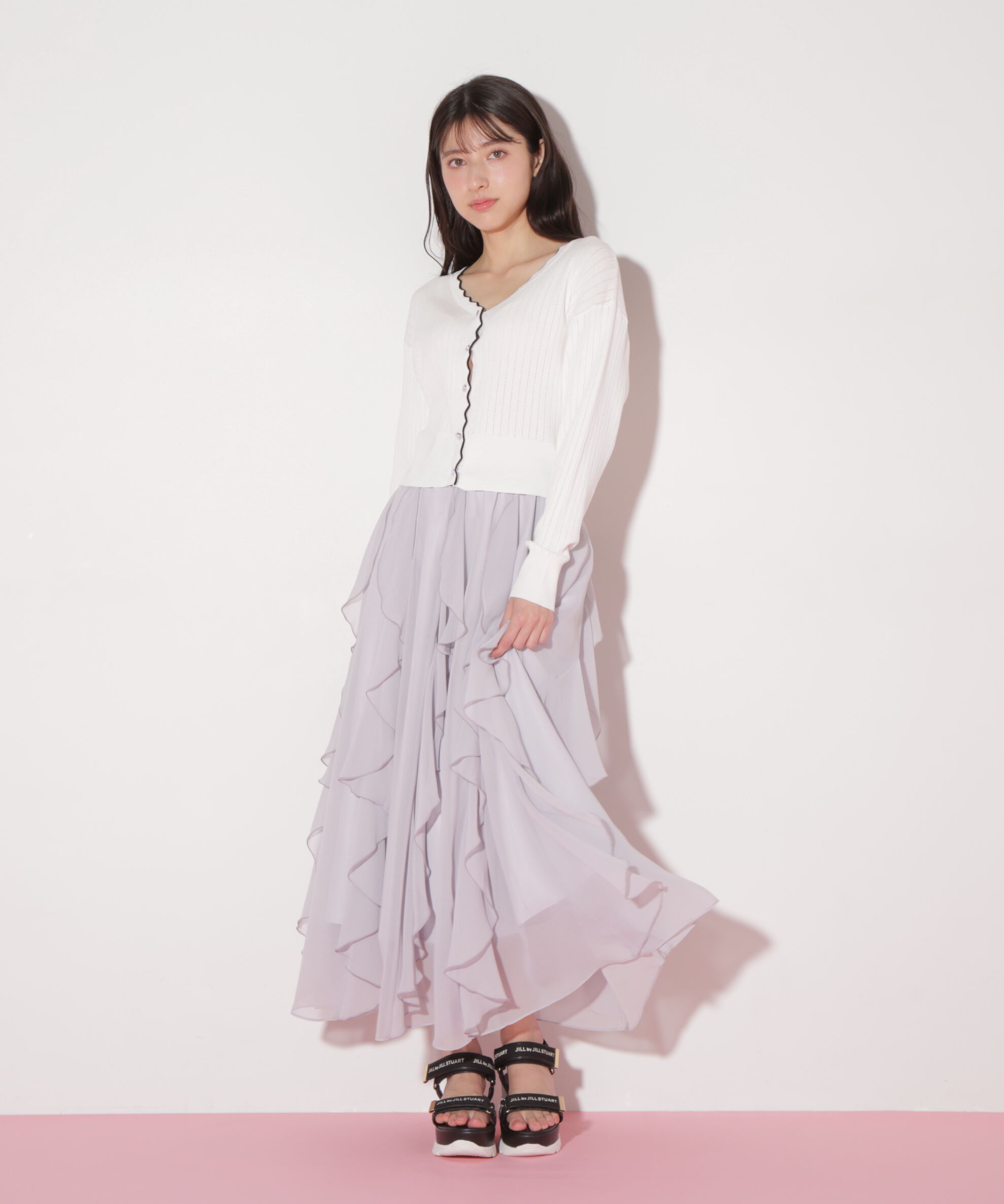  「アイレットリブスカラップカーディガン」|ニット・セーター|