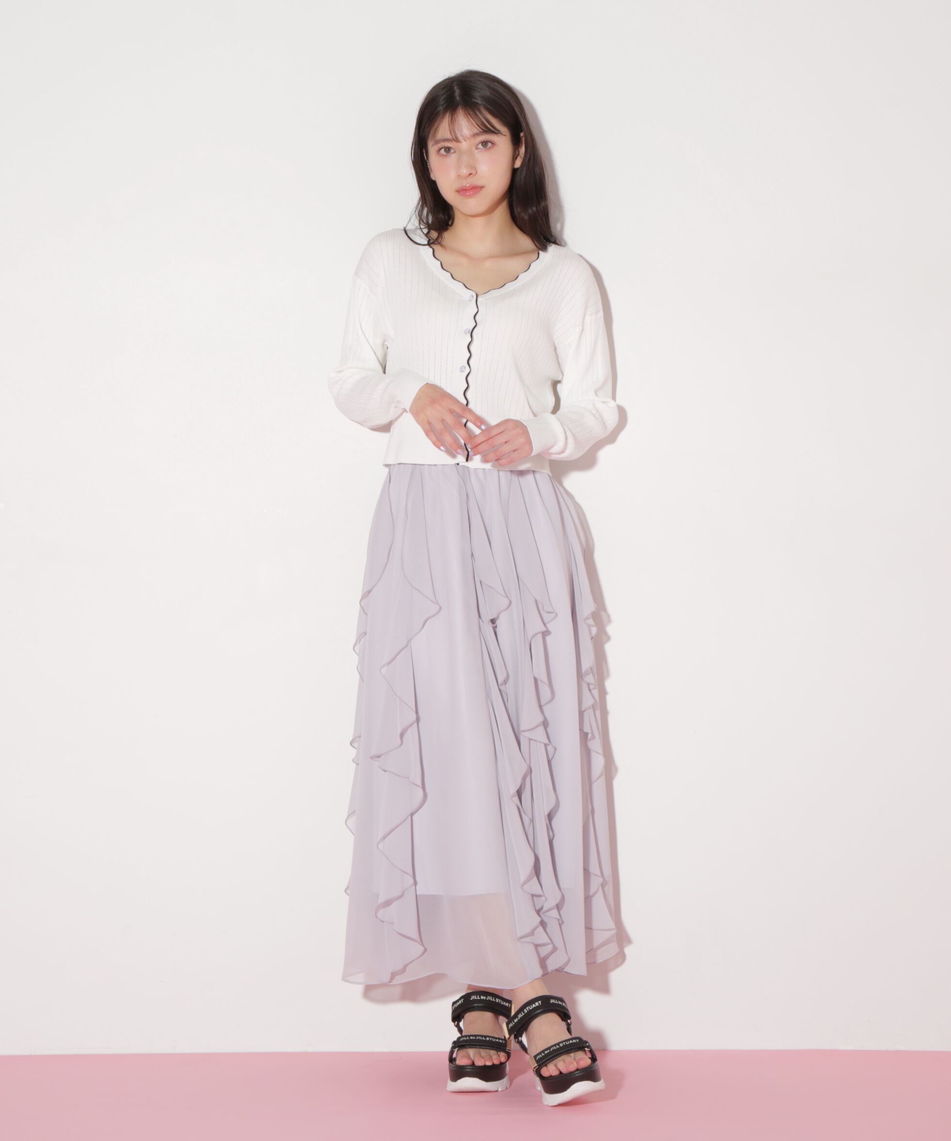  「アイレットリブスカラップカーディガン」|ニット・セーター|