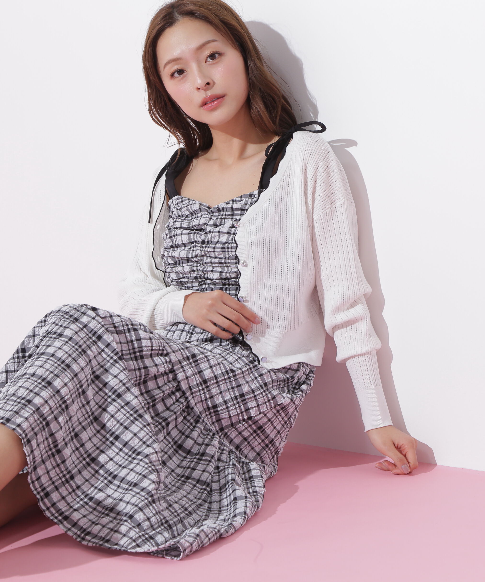  「アイレットリブスカラップカーディガン」|ニット・セーター|