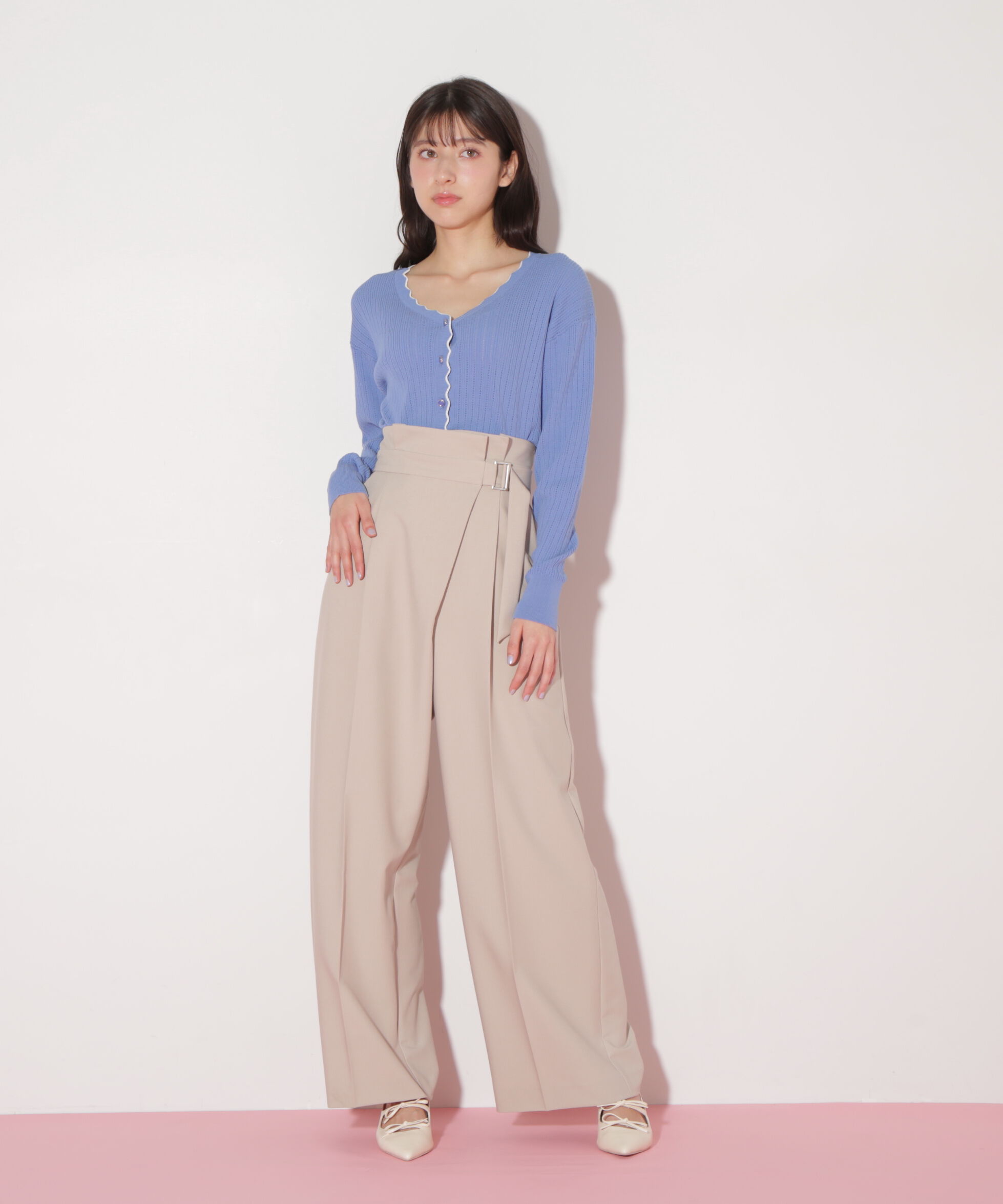  「アイレットリブスカラップカーディガン」|ニット・セーター|