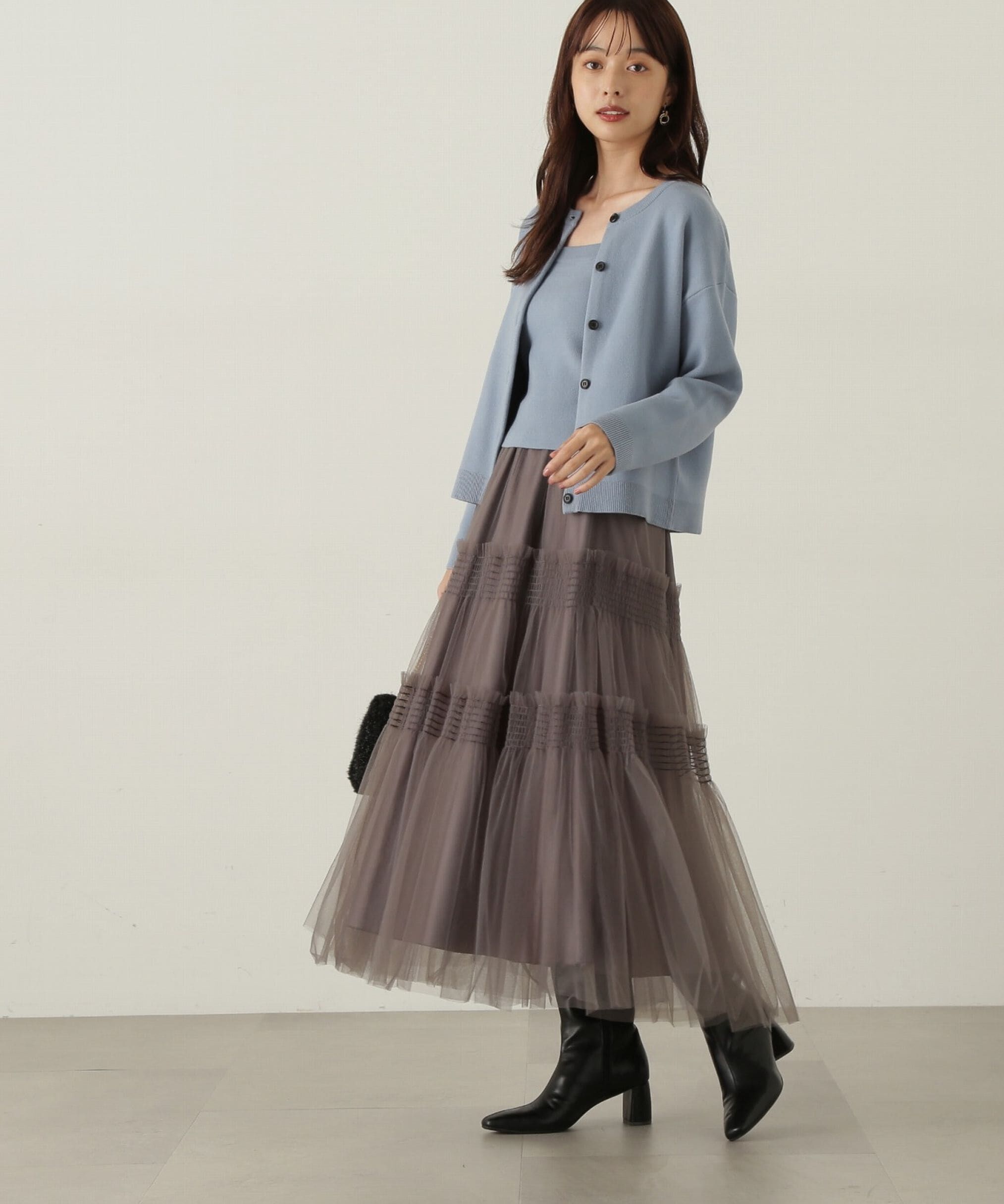 PROPORTION BODY DRESSING「チュールシャーリングティアードスカート」|スカート|