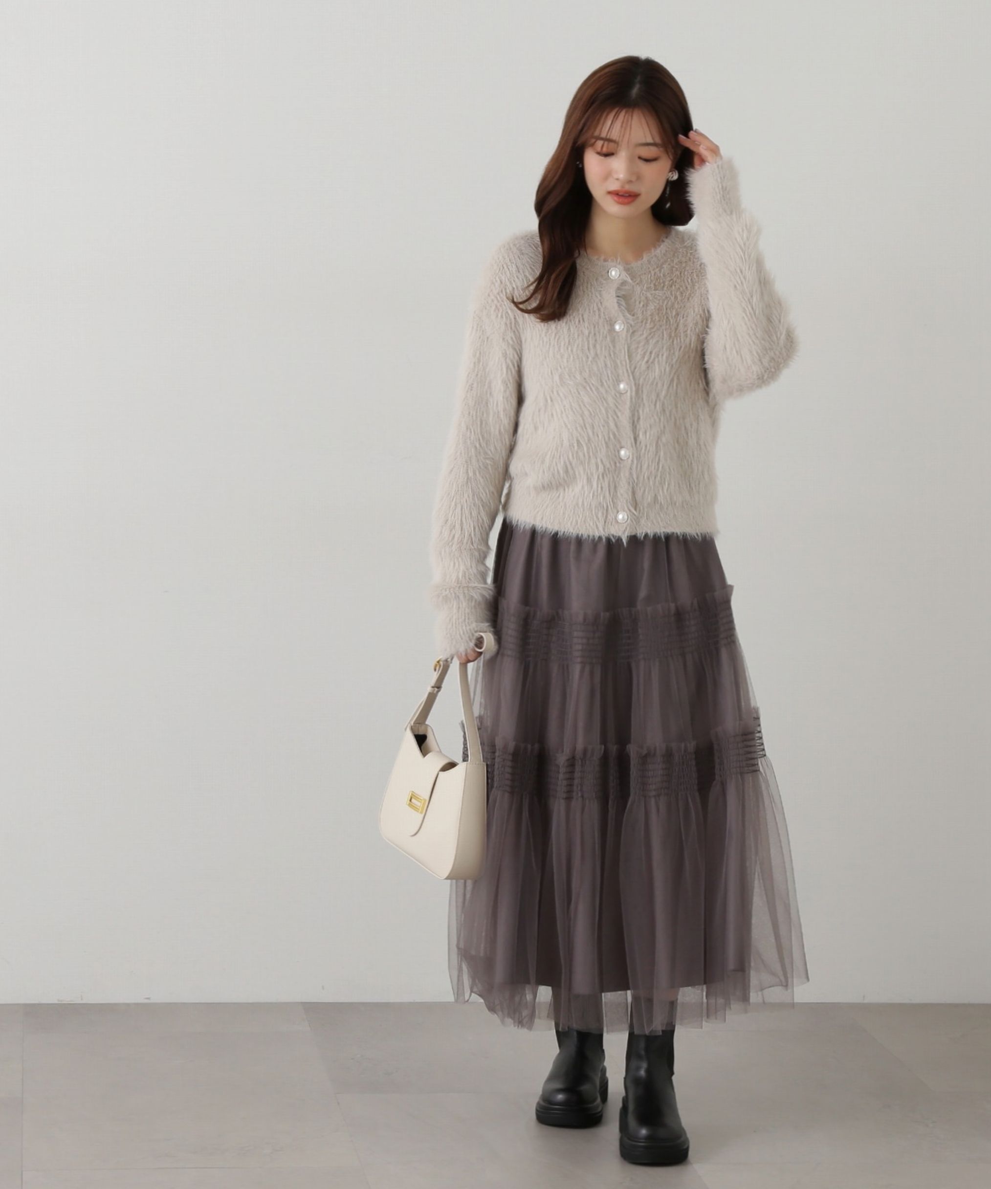 PROPORTION BODY DRESSING「チュールシャーリングティアードスカート」|スカート|