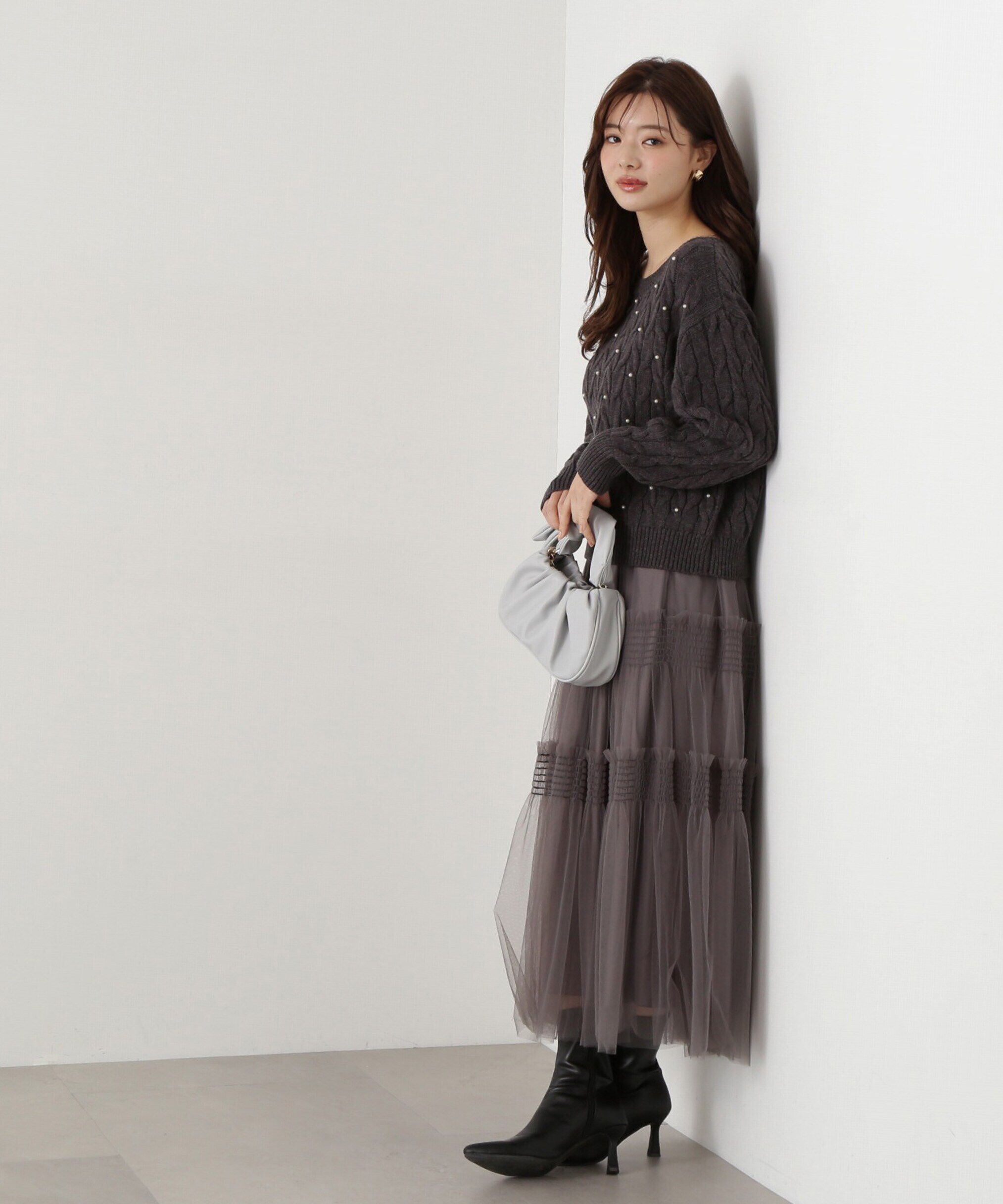 PROPORTION BODY DRESSING「チュールシャーリングティアードスカート」|スカート|