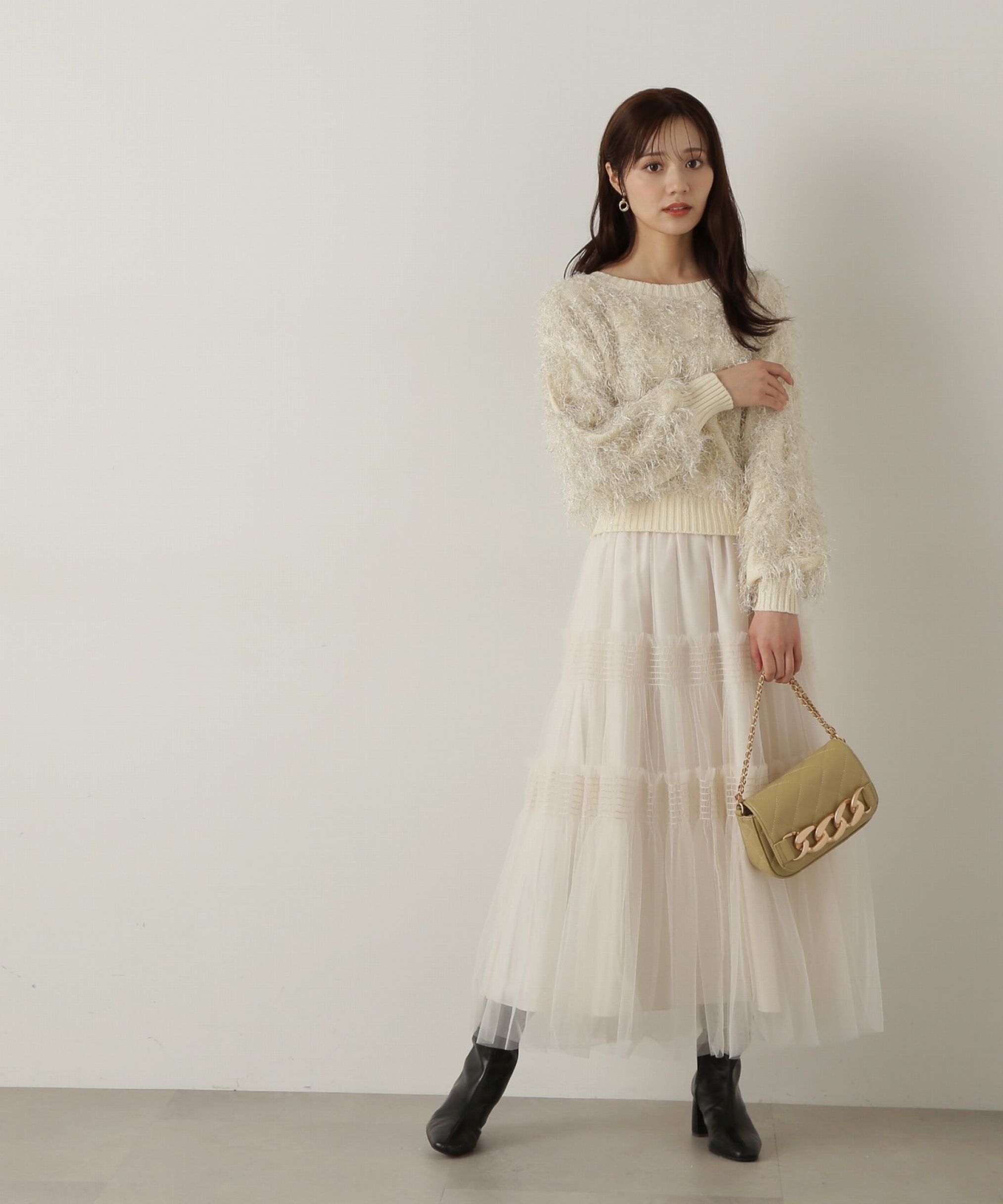 PROPORTION BODY DRESSING「チュールシャーリングティアードスカート」|スカート|