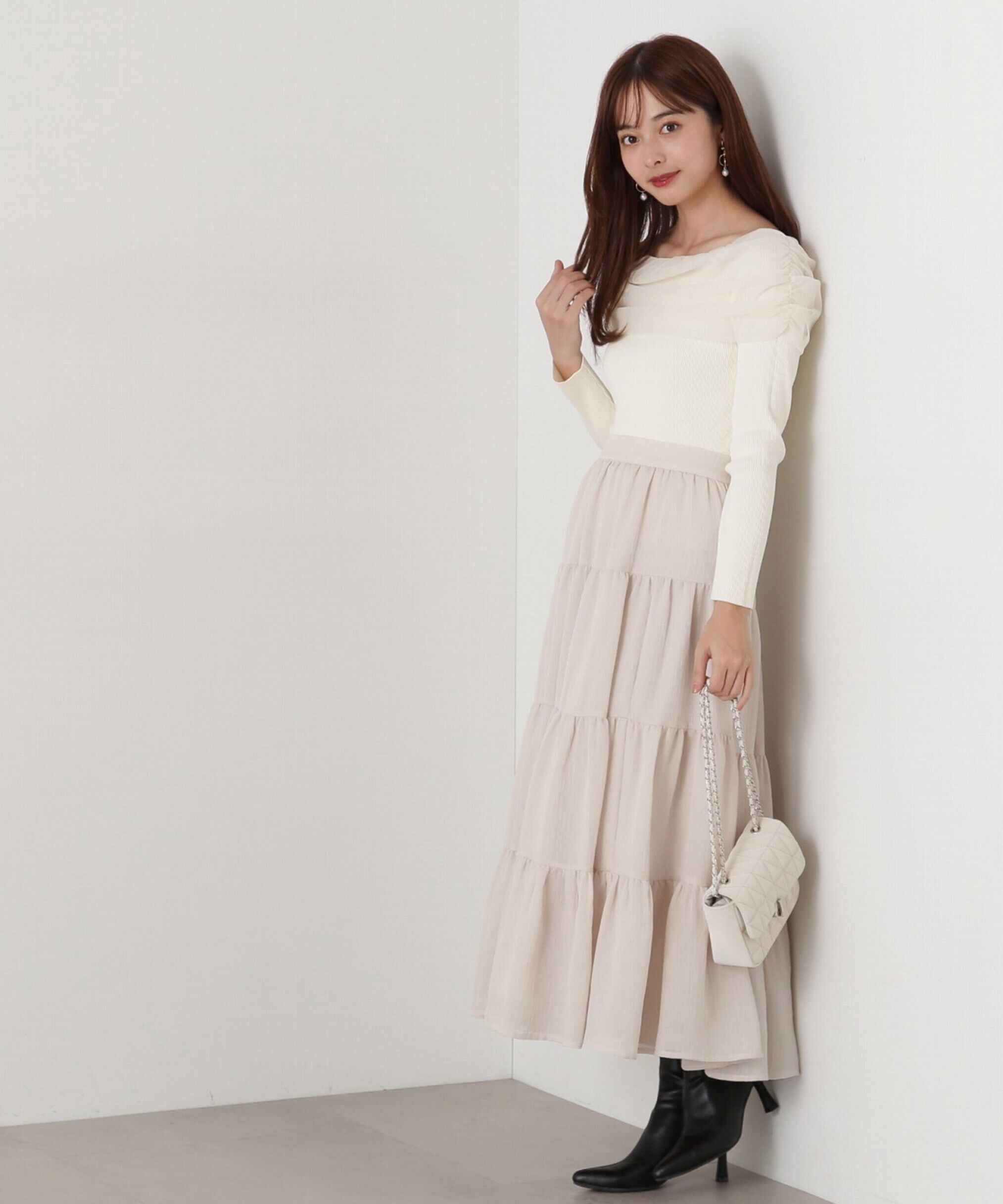 PROPORTION BODY DRESSING「前後2wayチュールオフショルニット」|ニット・セーター|