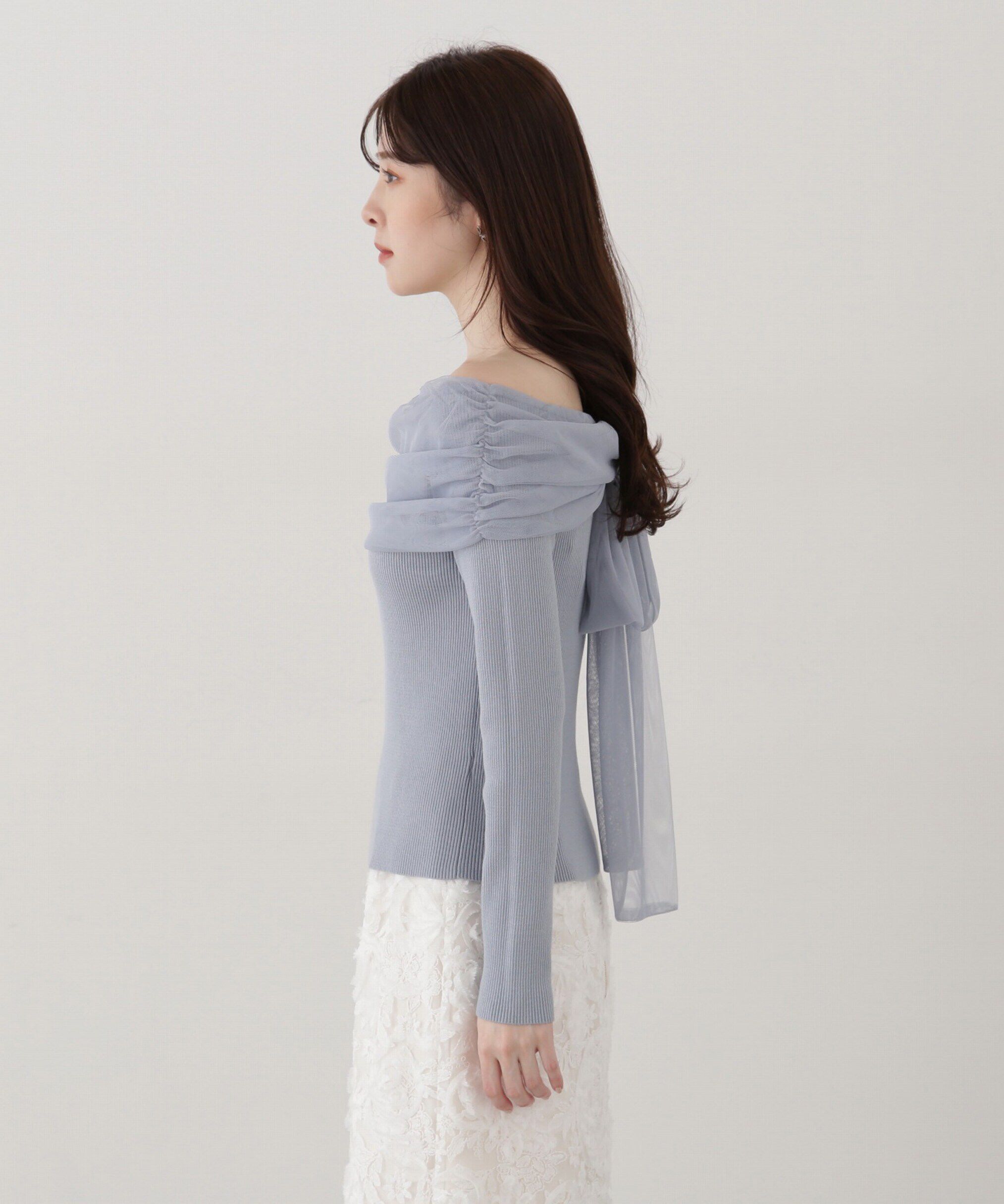 PROPORTION BODY DRESSING「前後2wayチュールオフショルニット」|ニット・セーター|
