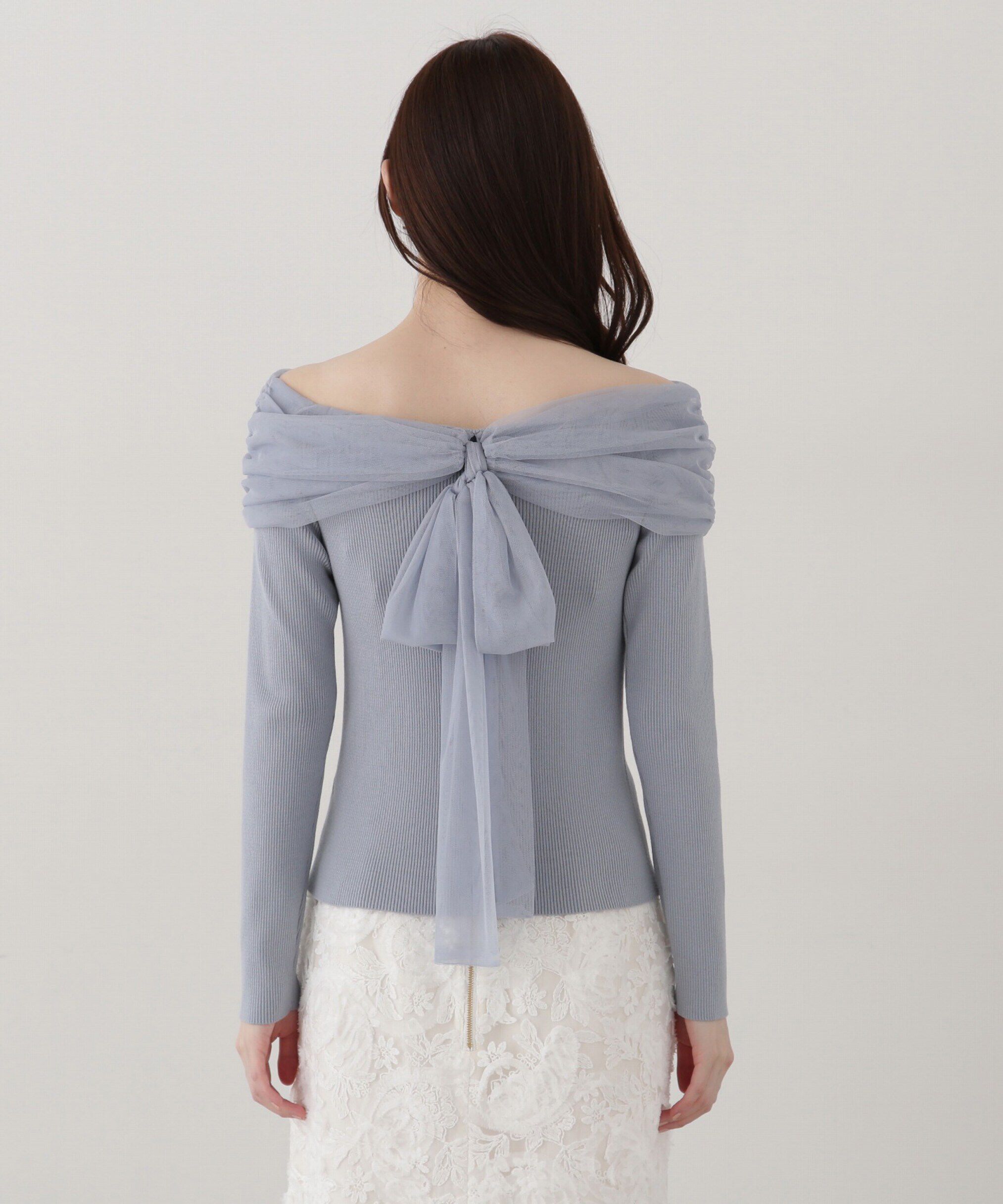 PROPORTION BODY DRESSING「前後2wayチュールオフショルニット」|ニット・セーター|