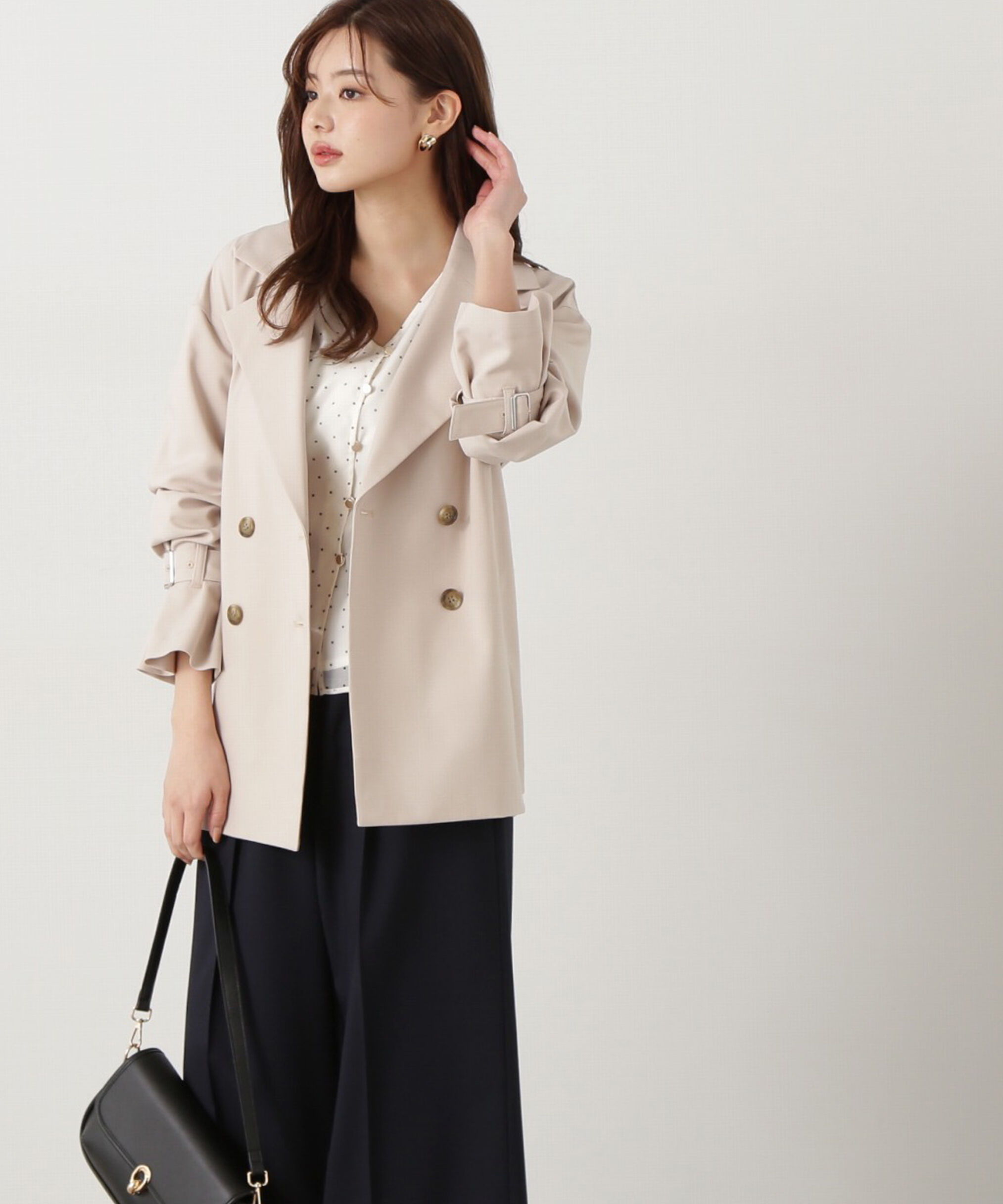 PROPORTION BODY DRESSING「ミドル丈ルーズトレンチコート」|ブルゾン・スタジャン|