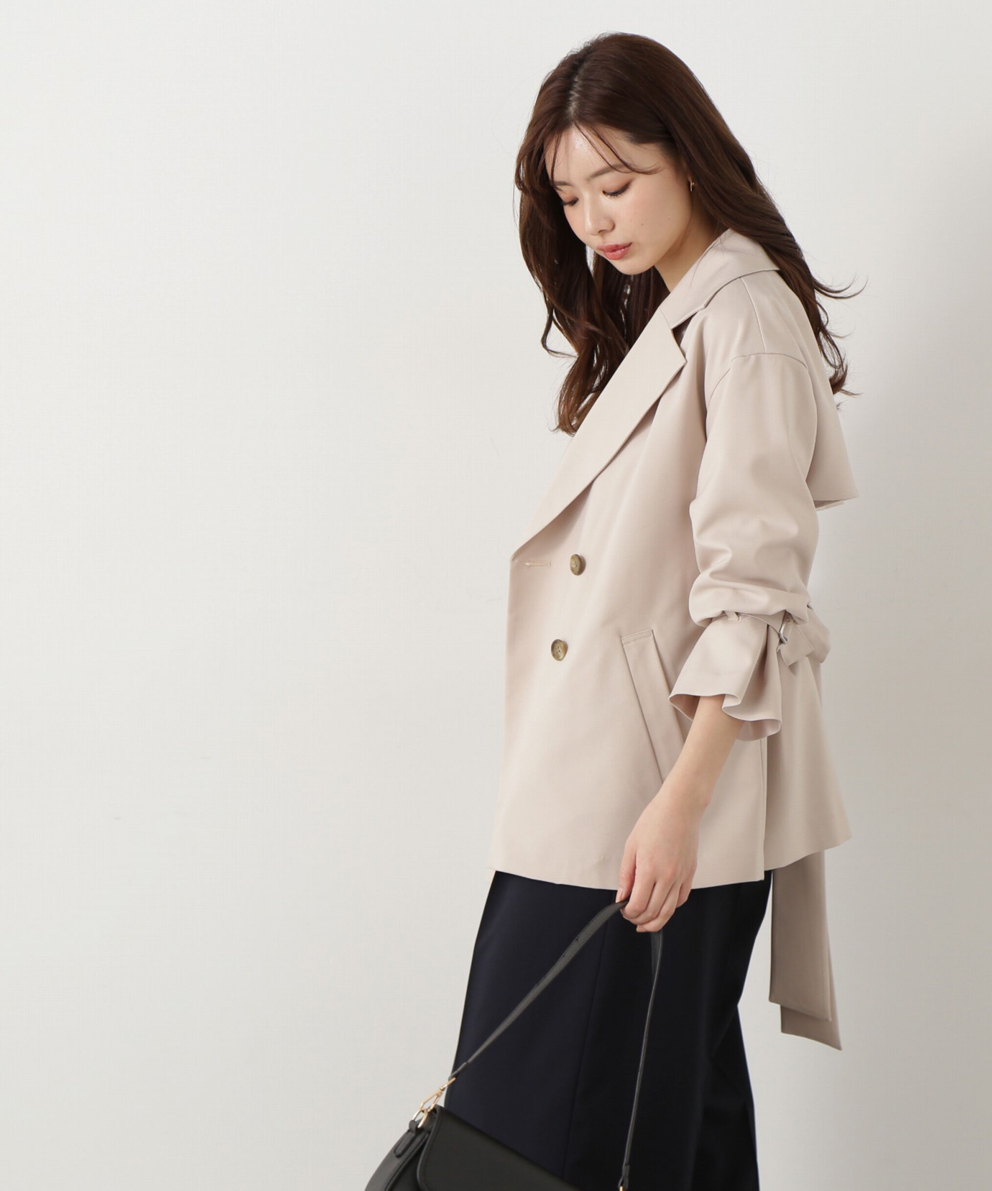 PROPORTION BODY DRESSING「ミドル丈ルーズトレンチコート」|ブルゾン・スタジャン|