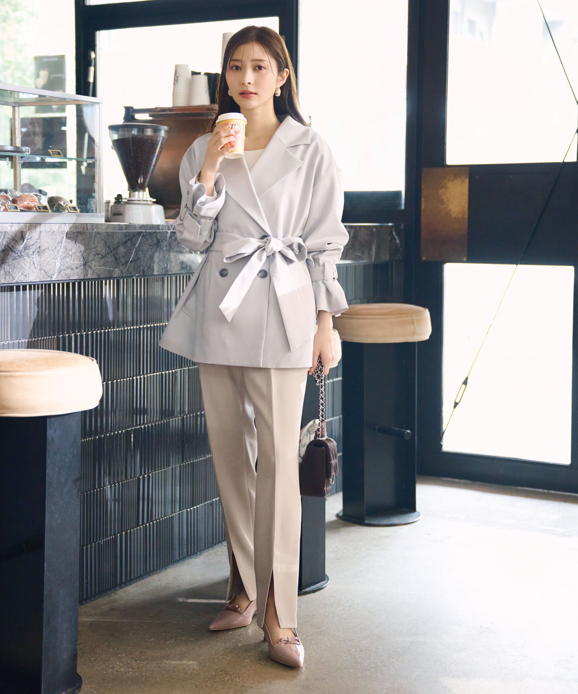 PROPORTION BODY DRESSING「ミドル丈ルーズトレンチコート」|ブルゾン・スタジャン|ミント