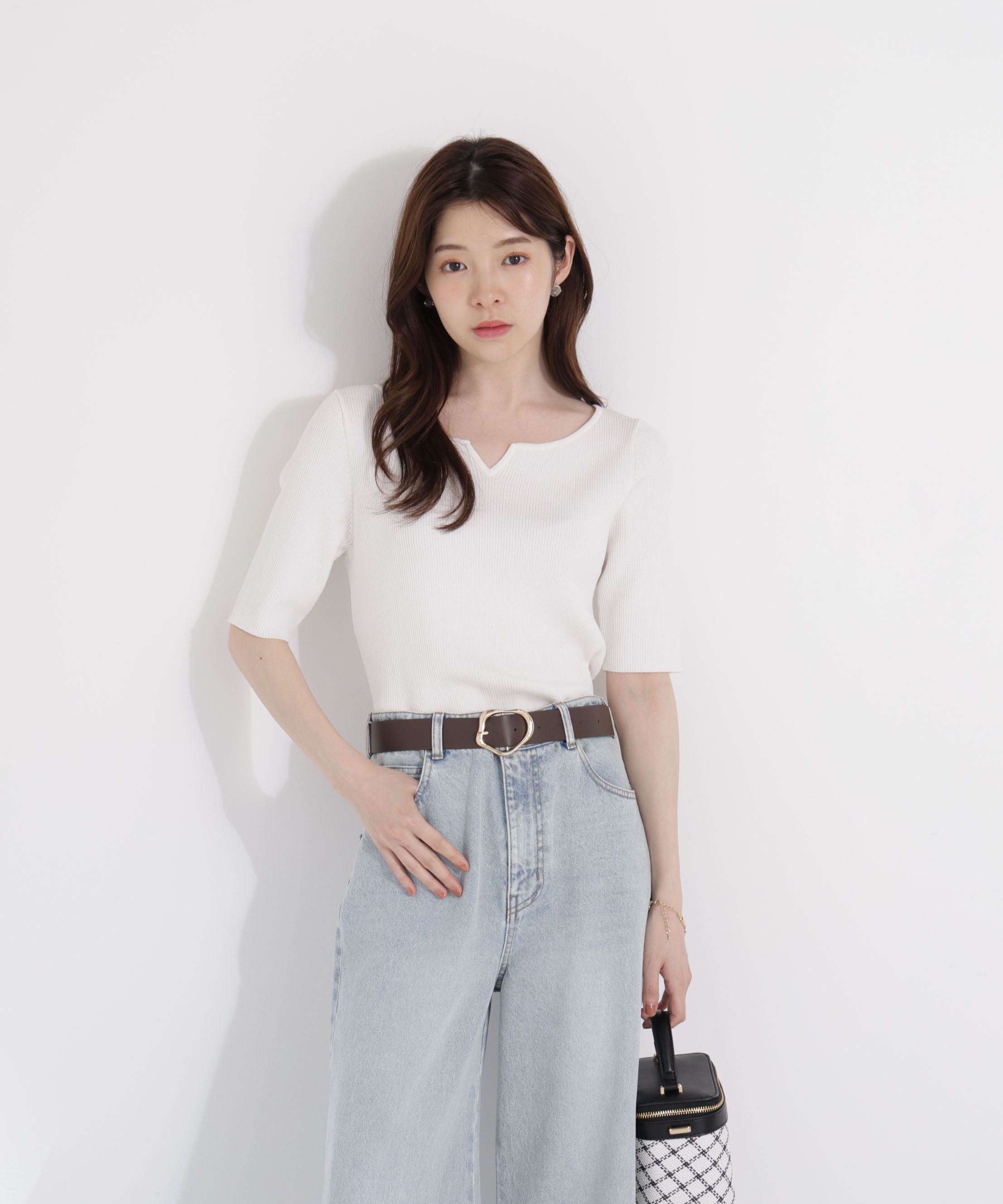 PROPORTION BODY DRESSING「ヘンリーネックリブニット」|ニット・セーター|