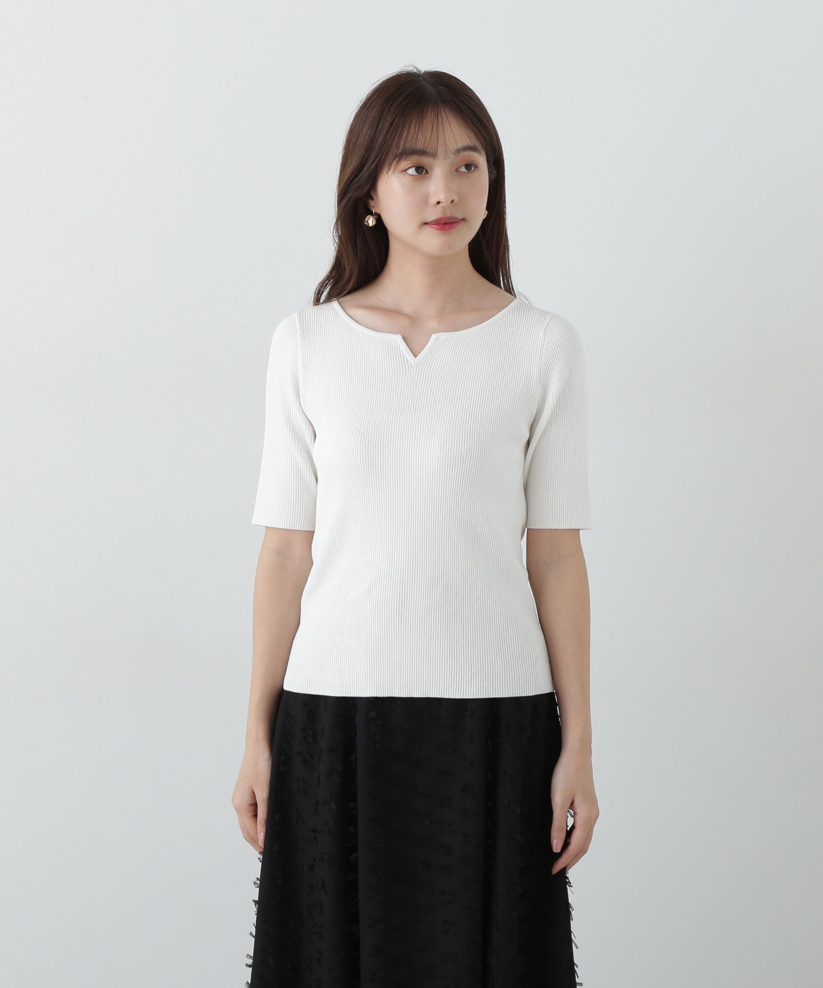 PROPORTION BODY DRESSING「ヘンリーネックリブニット」|ニット・セーター|