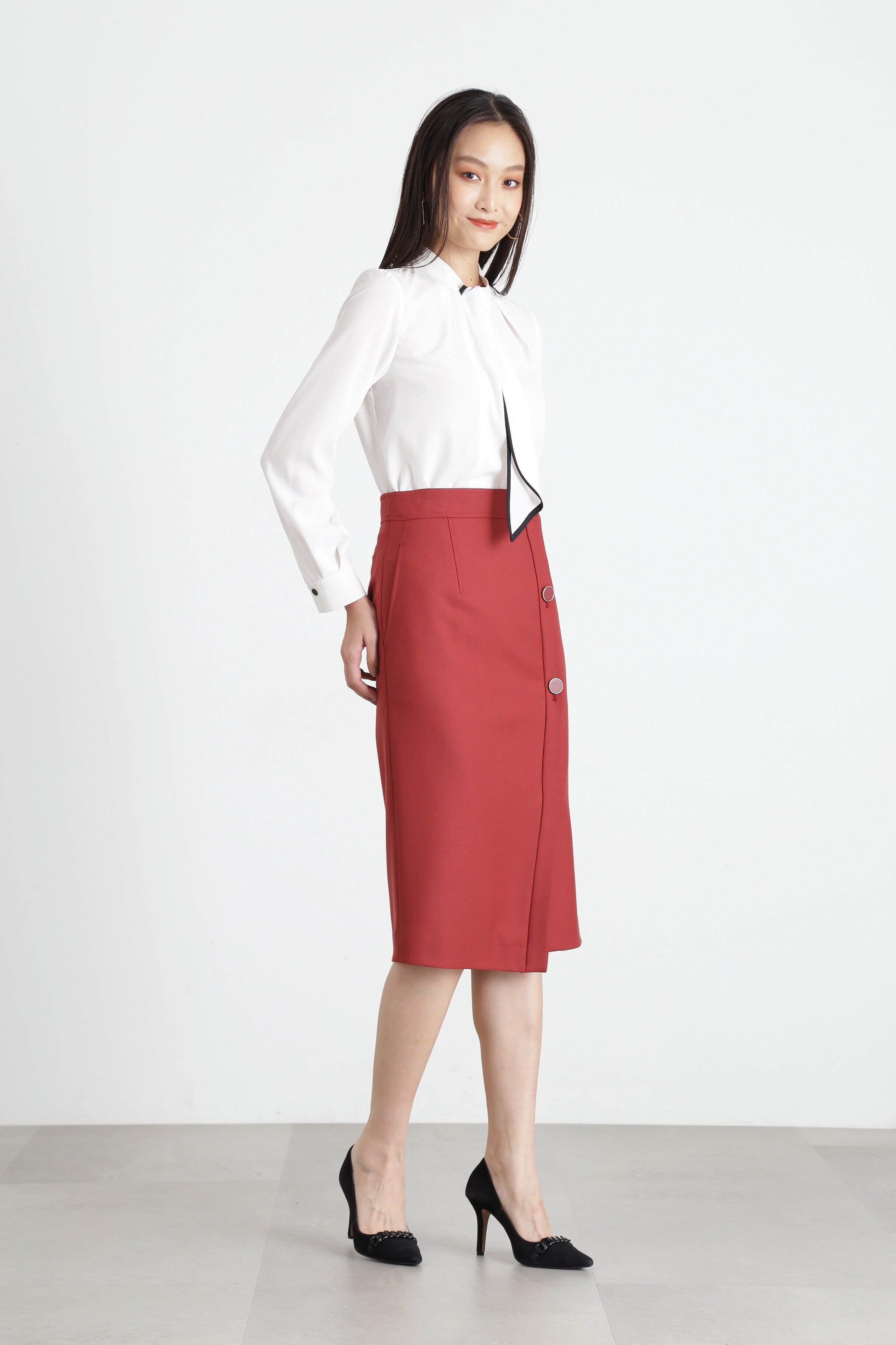  「◆バイカラーボウタイブラウス」|シャツ・ブラウス|