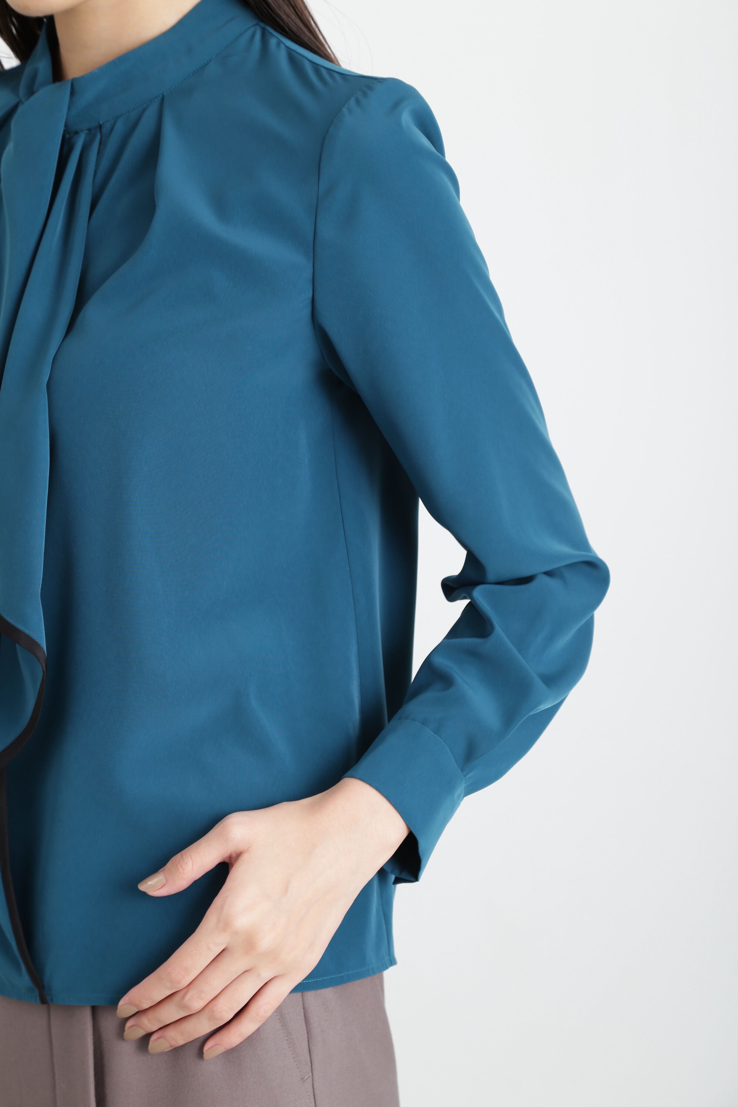  「◆バイカラーボウタイブラウス」|シャツ・ブラウス|