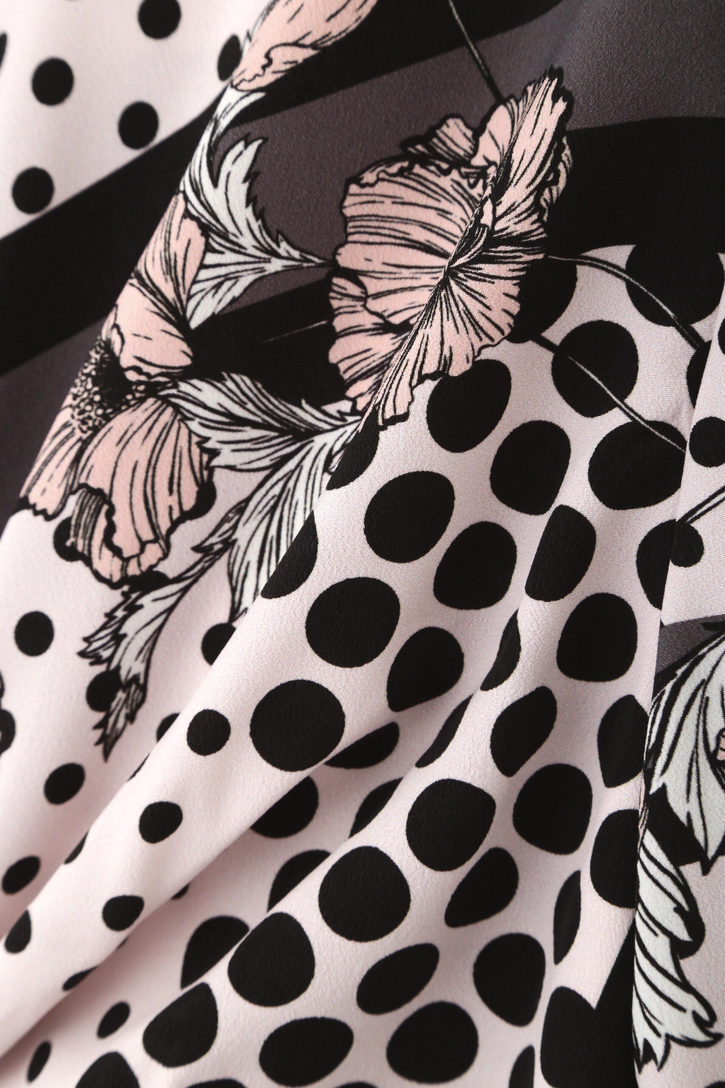  「◆ラインブロックフラワープリントワンピース」|ワンピース|