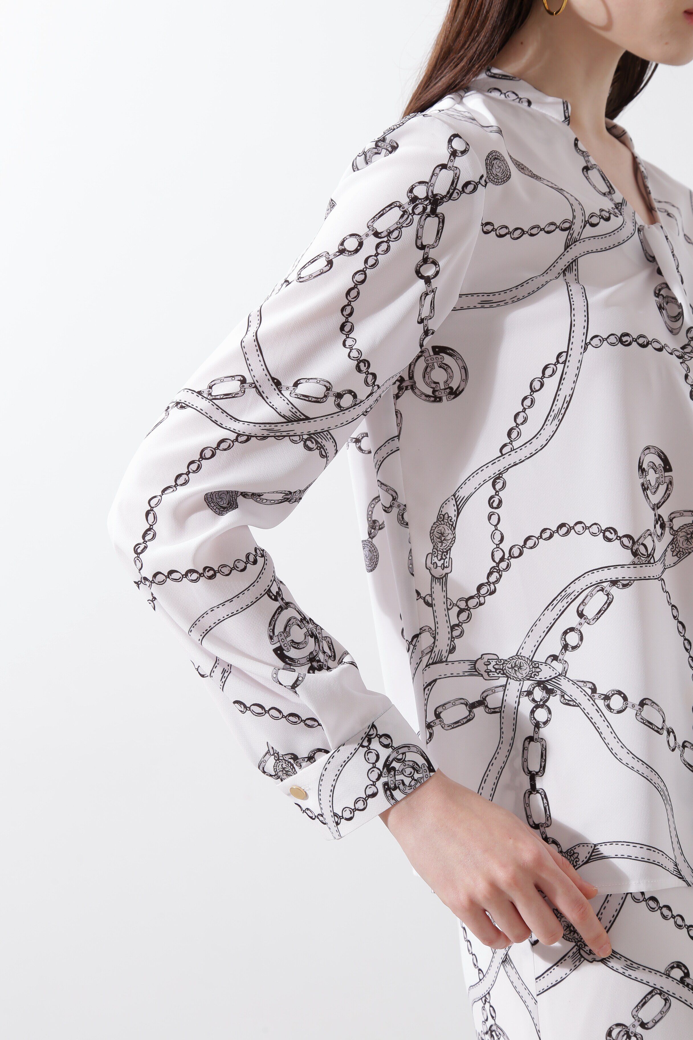  「◆チェーンプリントブラウス」|シャツ・ブラウス|