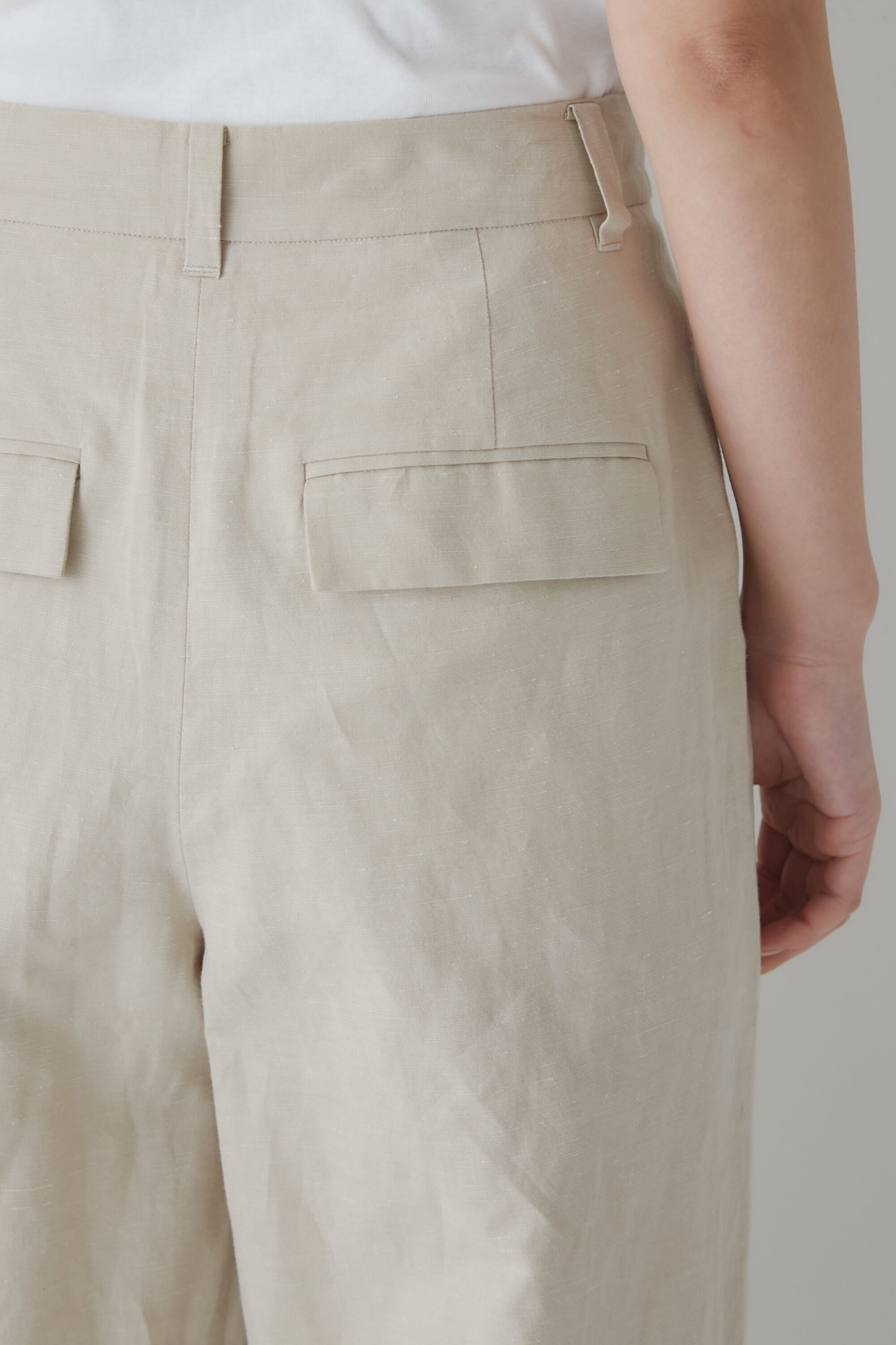  「◆綿麻シャンブレーセミワイドパンツ」|その他|