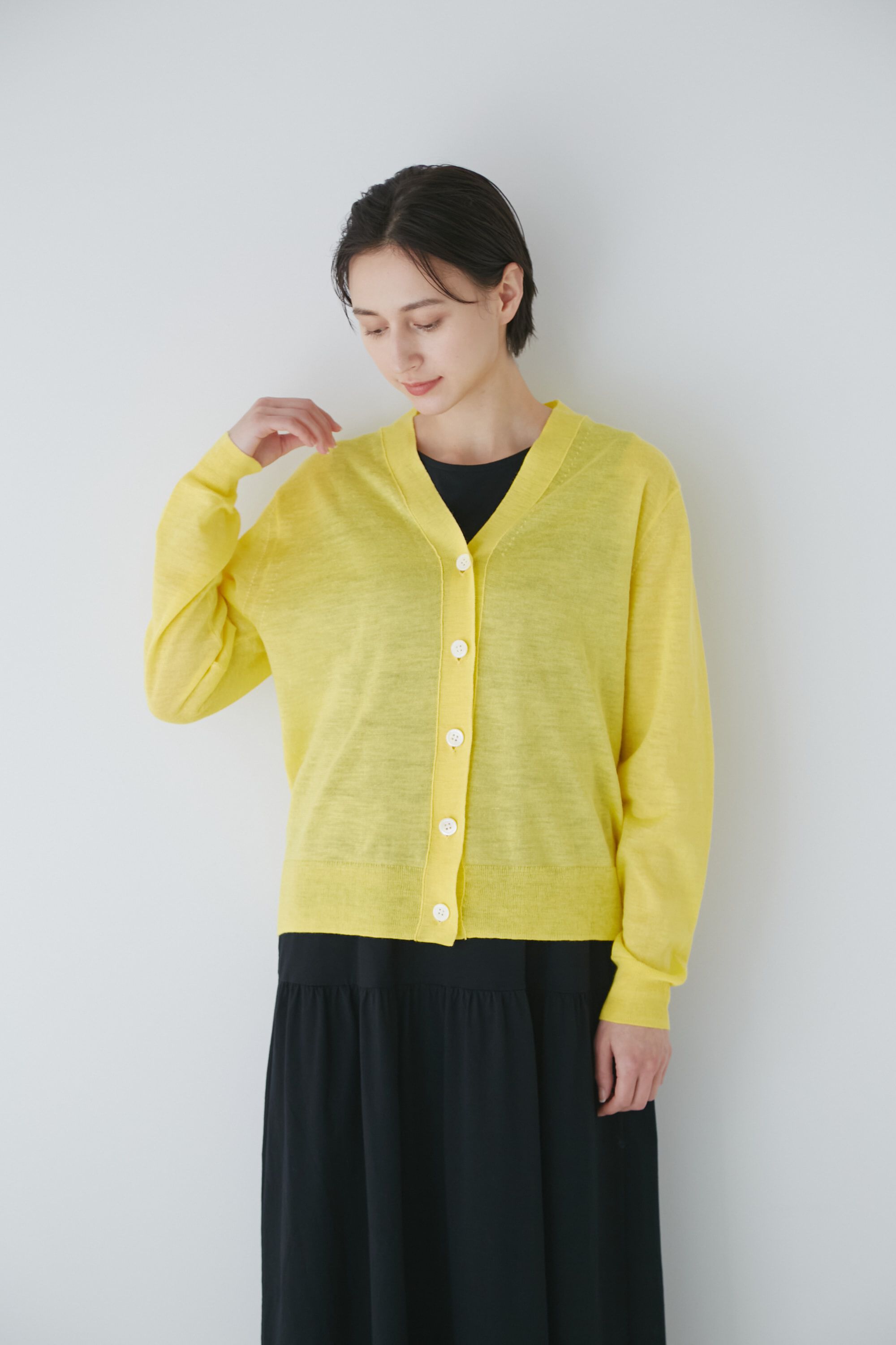  「◆ラミーハイゲージＶネックカーディガン」|ニット・セーター|