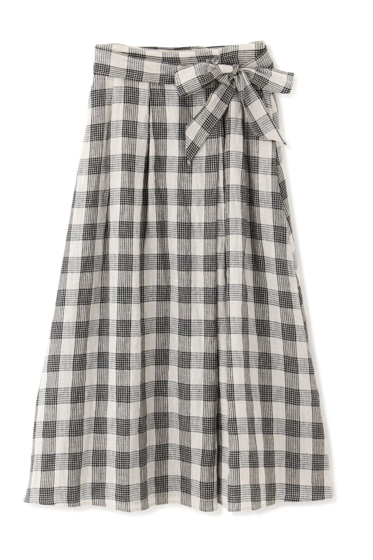  「◆麻チェックボリュームスカート」|スカート|