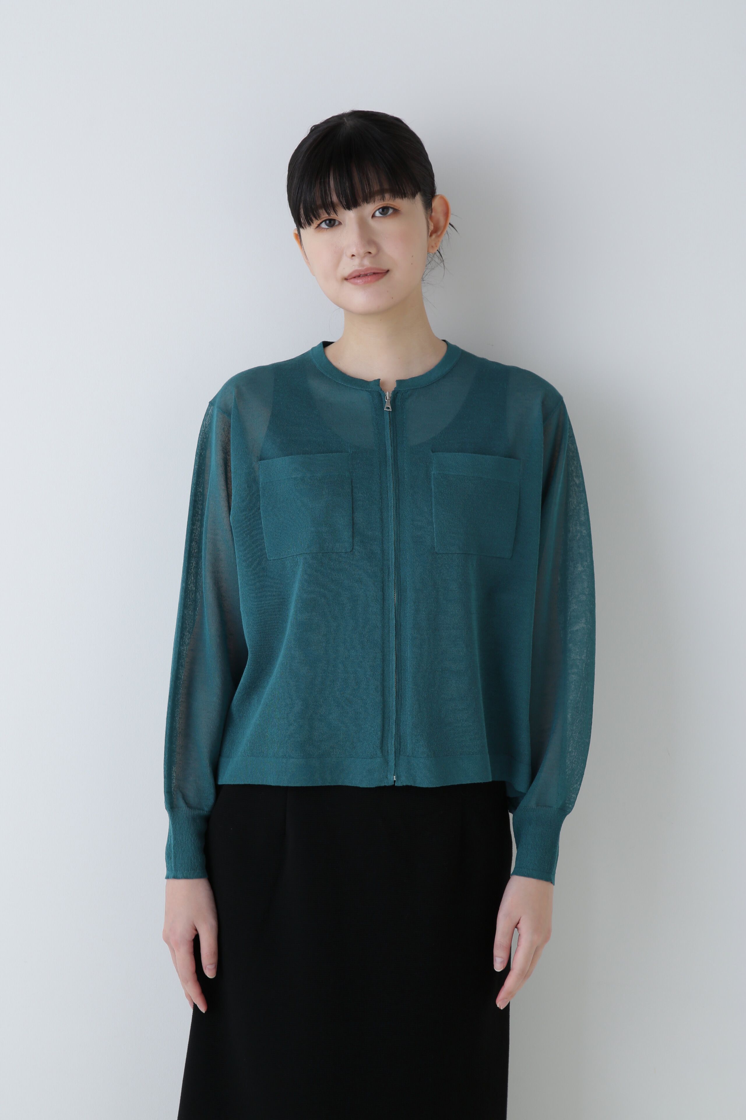  「◆シアーハイゲージニットジップアップカーディガン」|ニット・セーター|