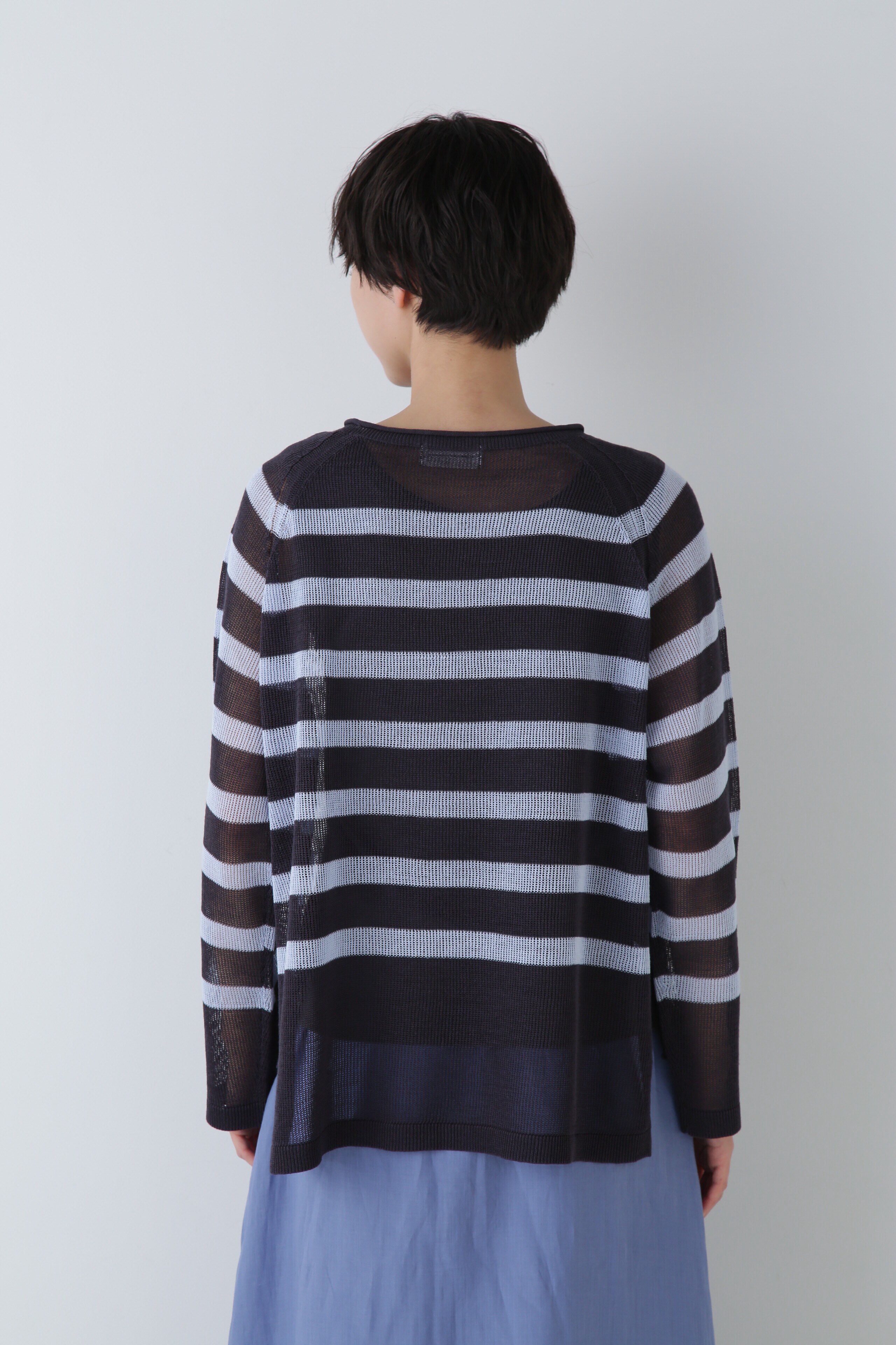  「◆ハイゲージギマボーダーニットプルオーバー」|ニット・セーター|