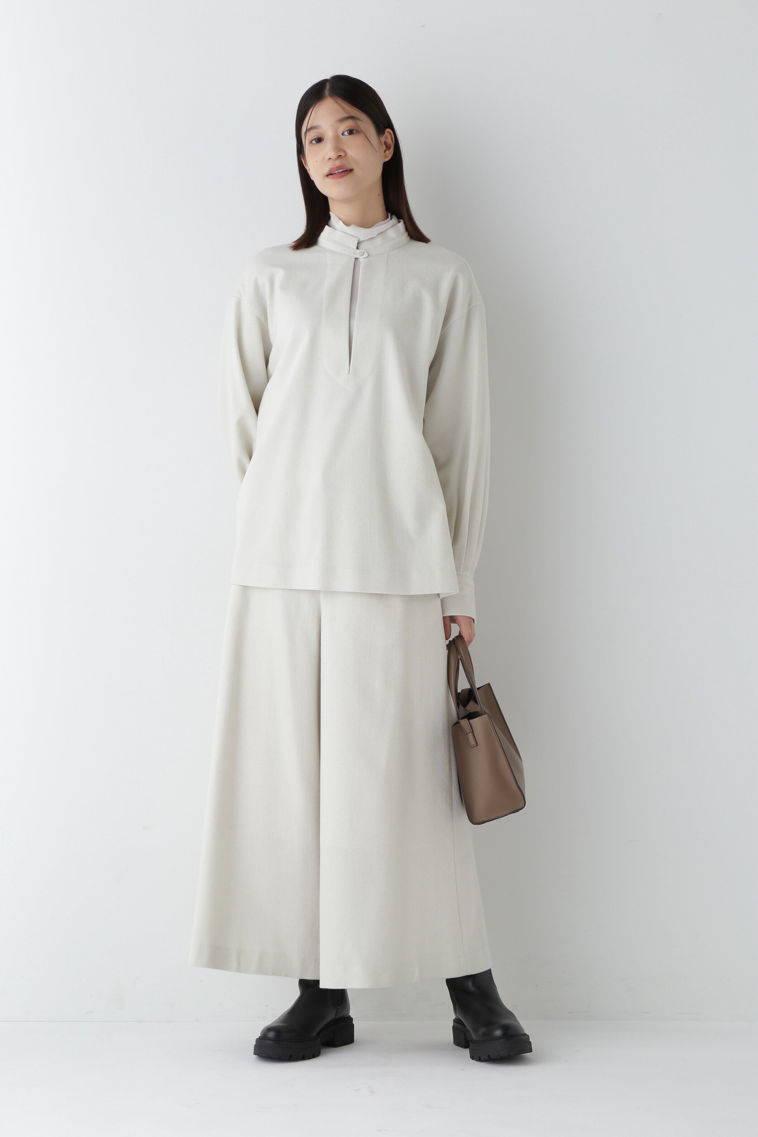  「◆セミ梳毛ツイルブラウス」|シャツ・ブラウス|