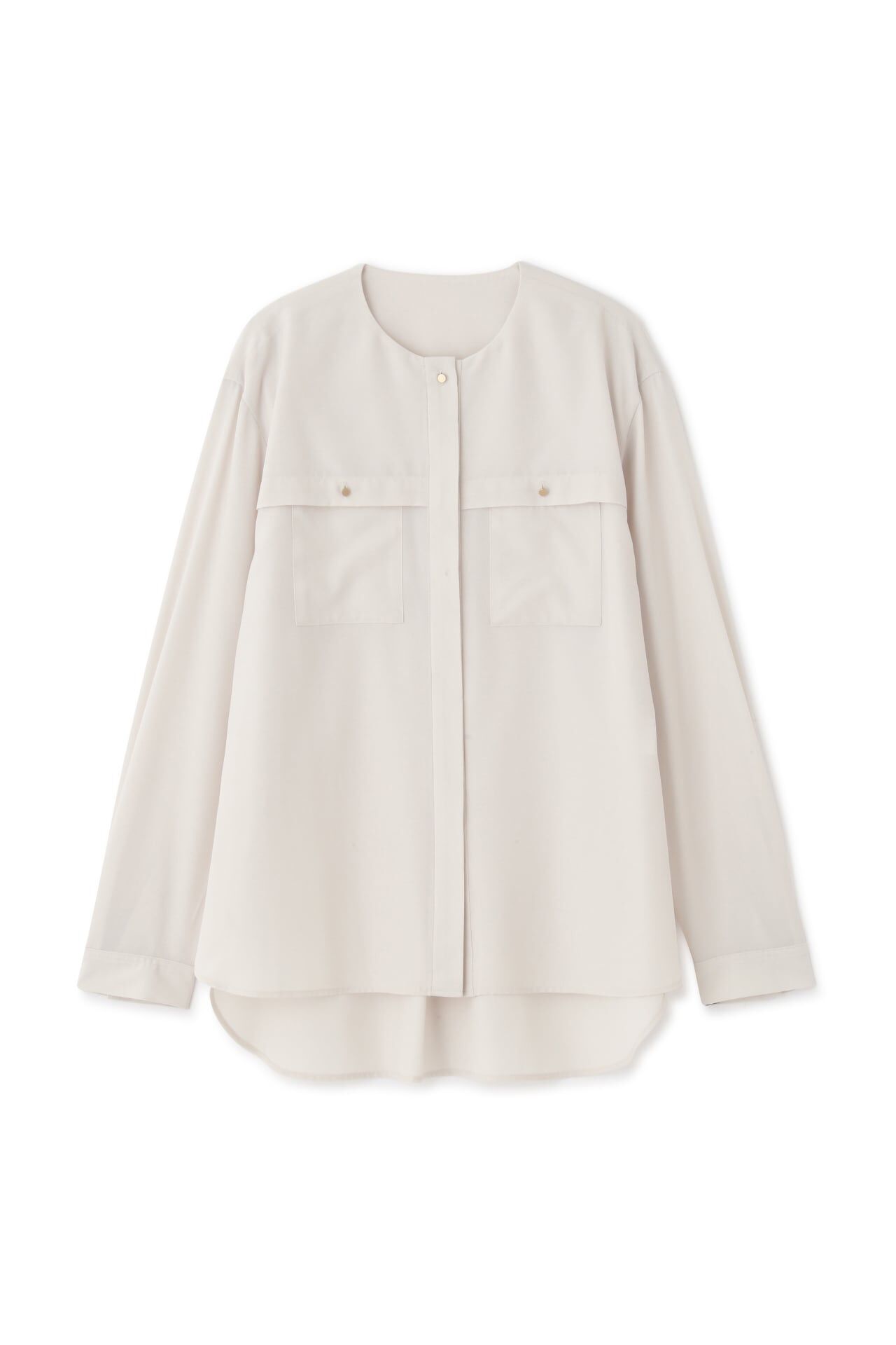  「◆ノーカラーポケットディテールブラウス」|シャツ・ブラウス|