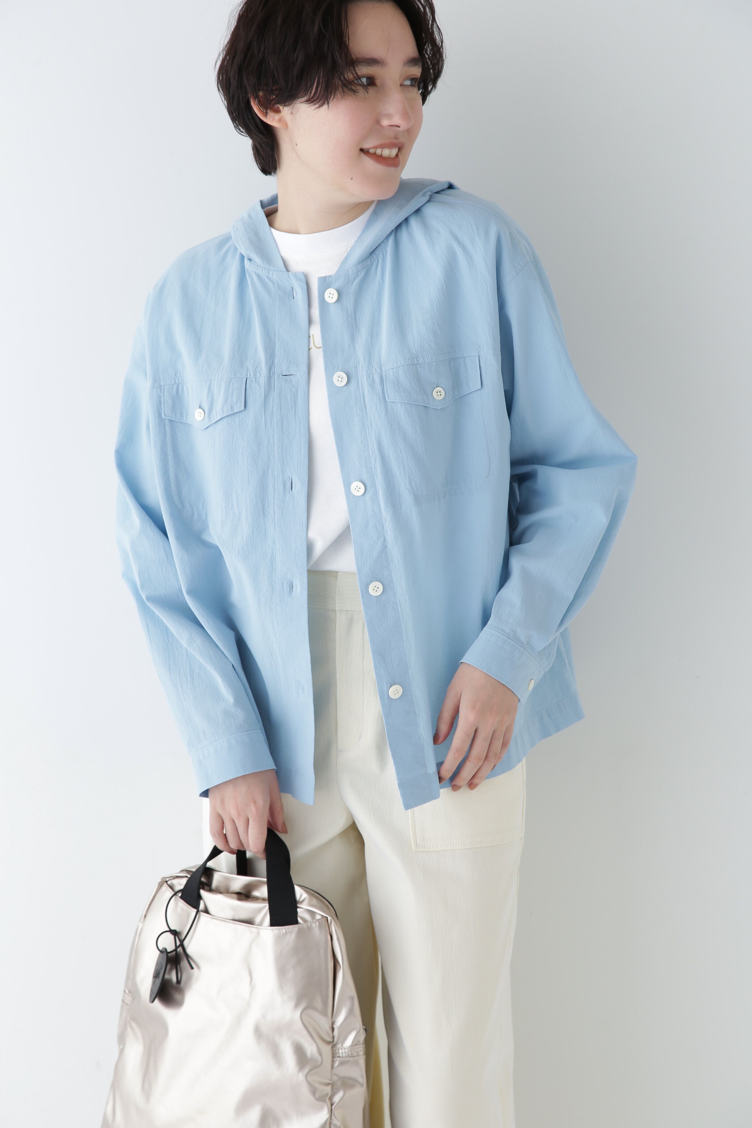  「◆製品染めフーディーブラウス」|シャツ・ブラウス|