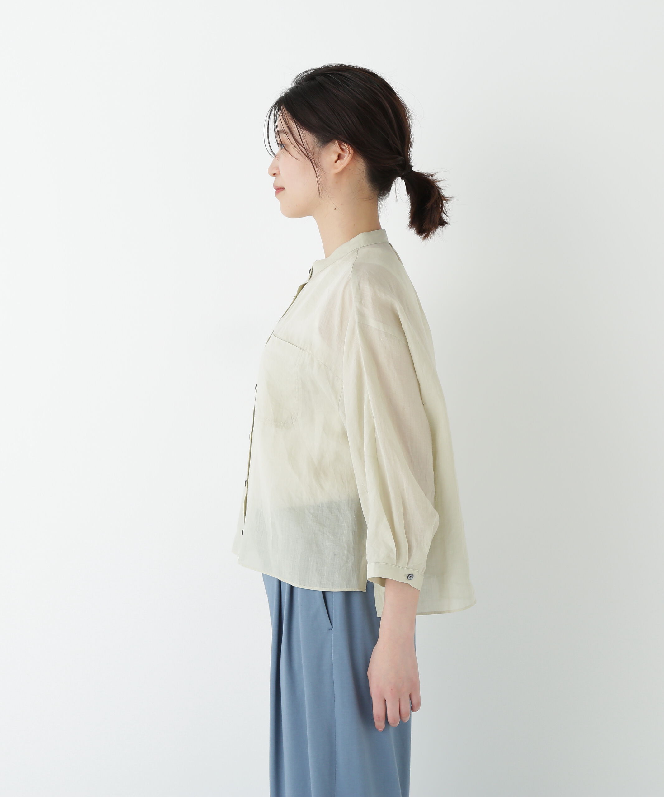  「◆ラミーバンドカラーシャツブラウス」|シャツ・ブラウス|