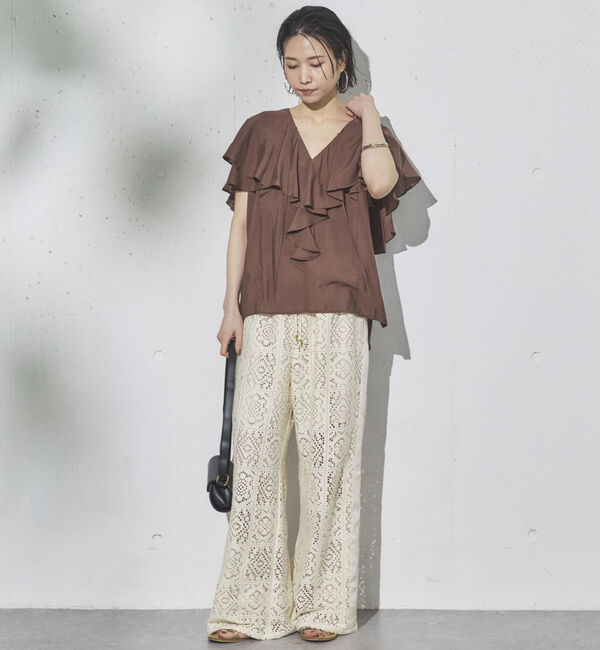 Doux archives「サイドラインレースパンツ」|チノ|