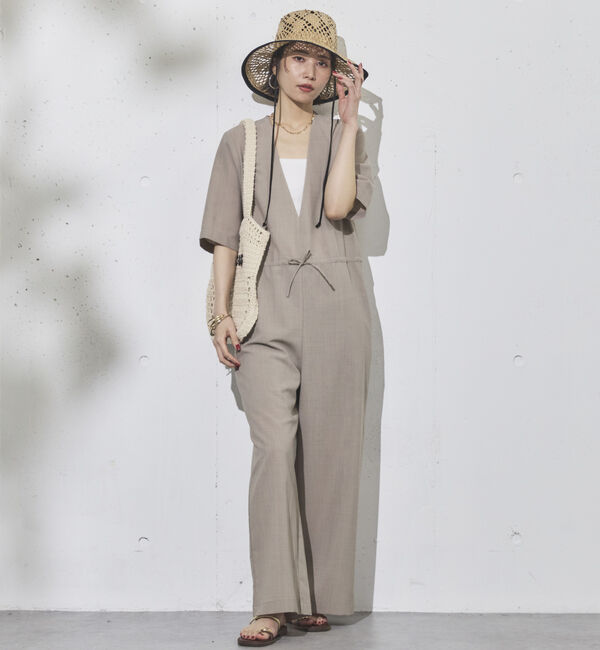 Doux archives「ドライジョーゼットサロペット」|ワンピース|BEIGE