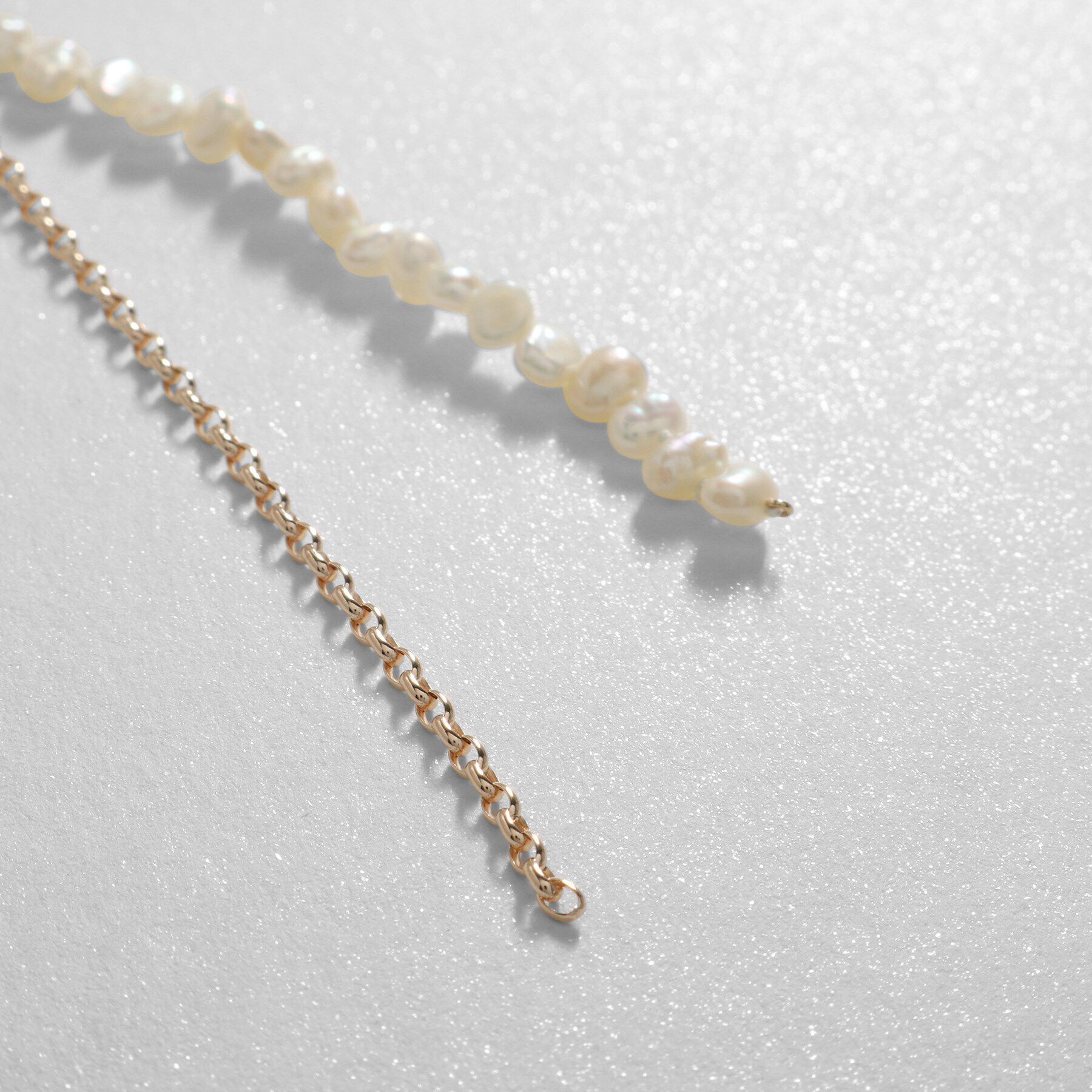 COCOSHNIK「K10バロックパールMVチェーン スタッドピアス」|ピアス|