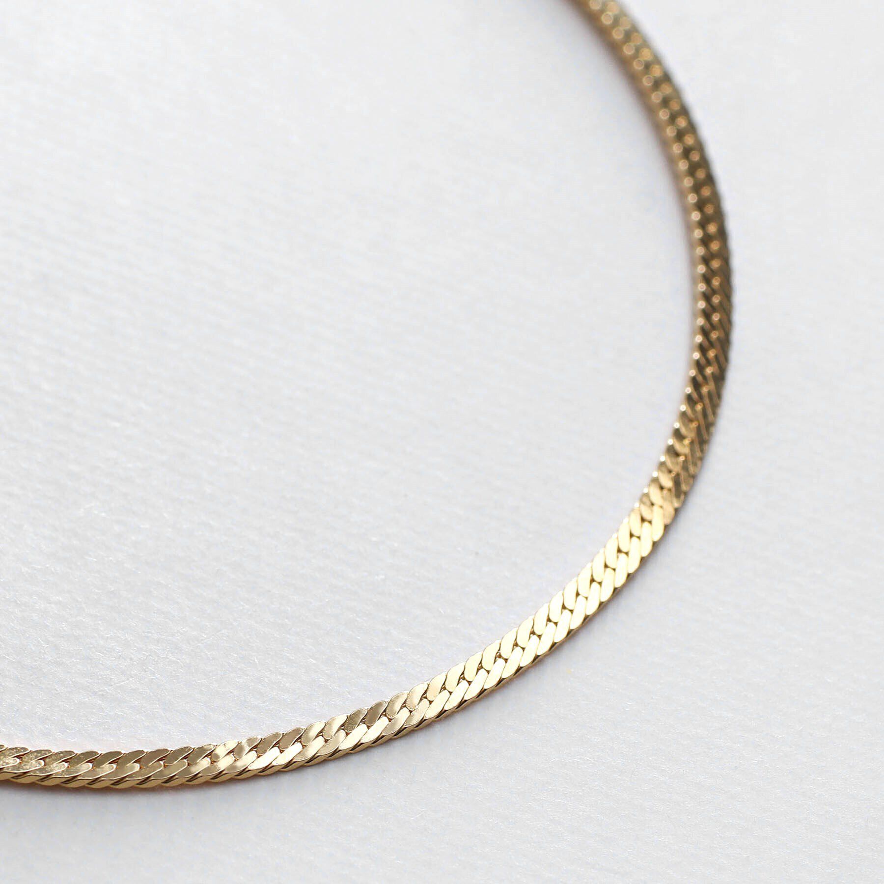 COCOSHNIK ONKITSCH「シルバー デザインチェーン フラットスネークネックレスS GP」|ネックレス|