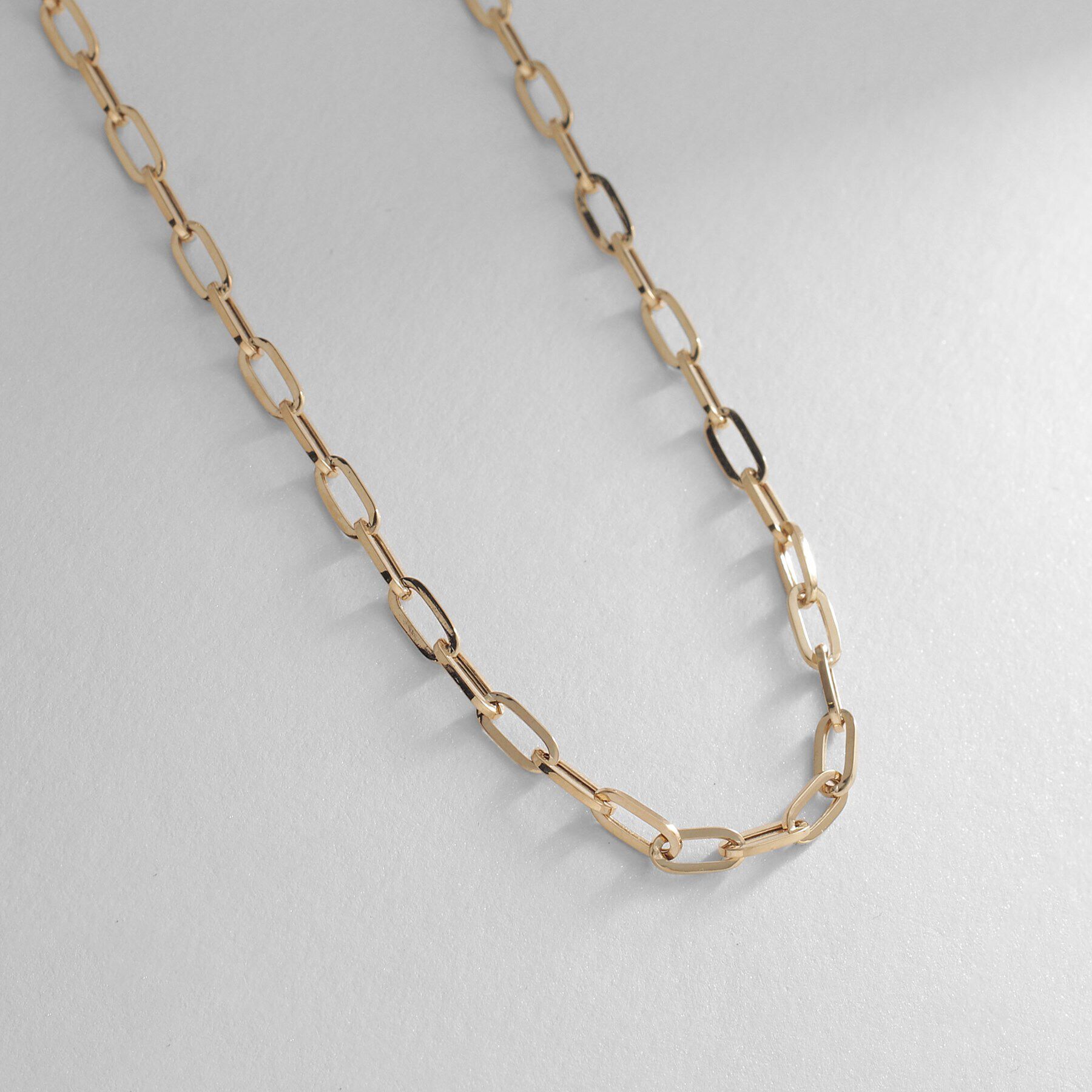 COCOSHNIK「K18中空プリムケーブルチェーンロング ネックレスＬ（43cm）」|ネックレス|