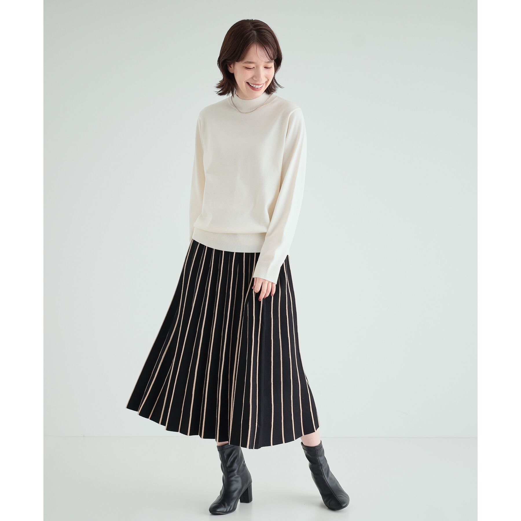 SHOO･LA･RUE「【高レビュー/洗える/セットアップ可】女性らしさ際立つ もちもちニットスカート」|スカート|