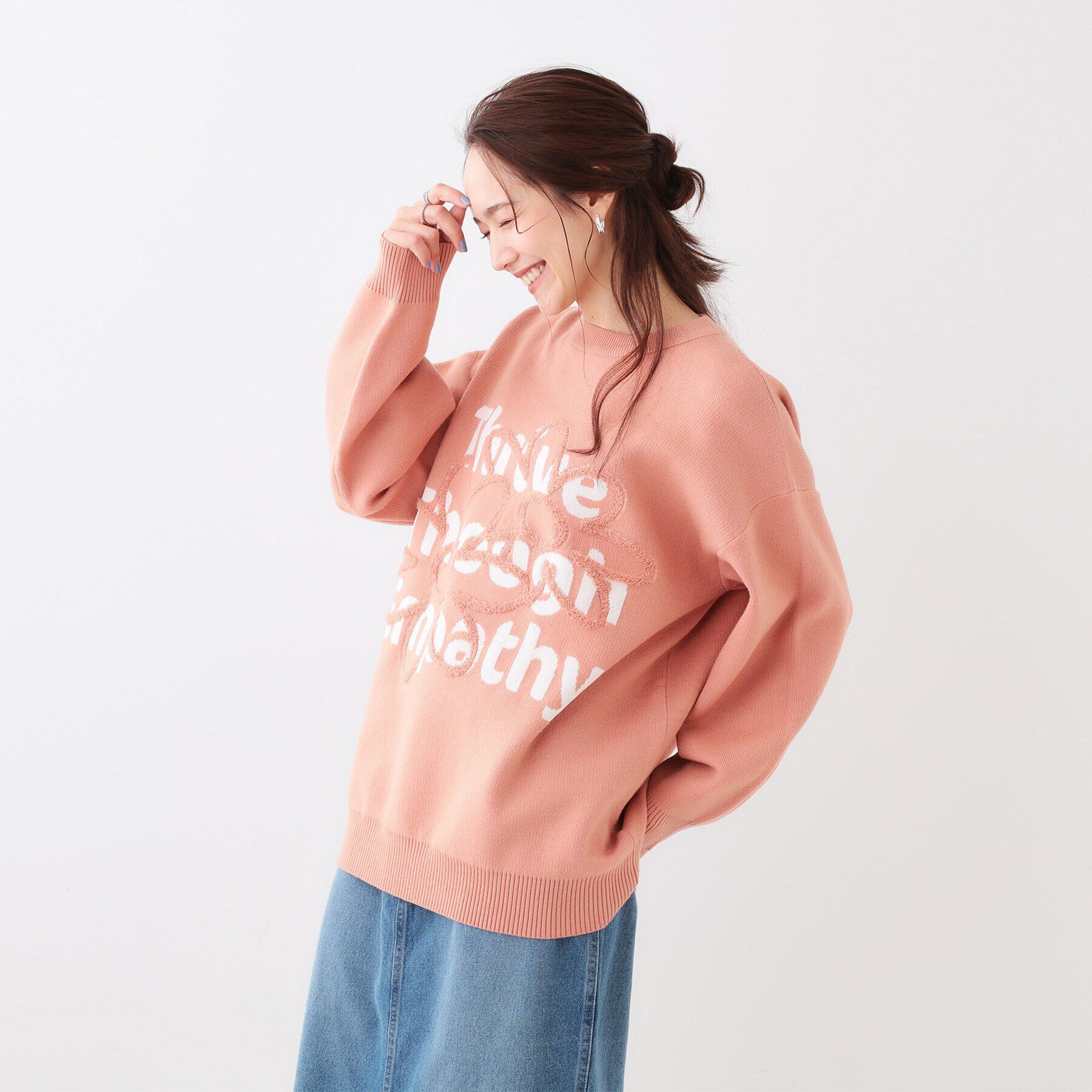 SHOO･LA･RUE「お花&times;ロゴ ゆるシルエットニット」|ニット・セーター|