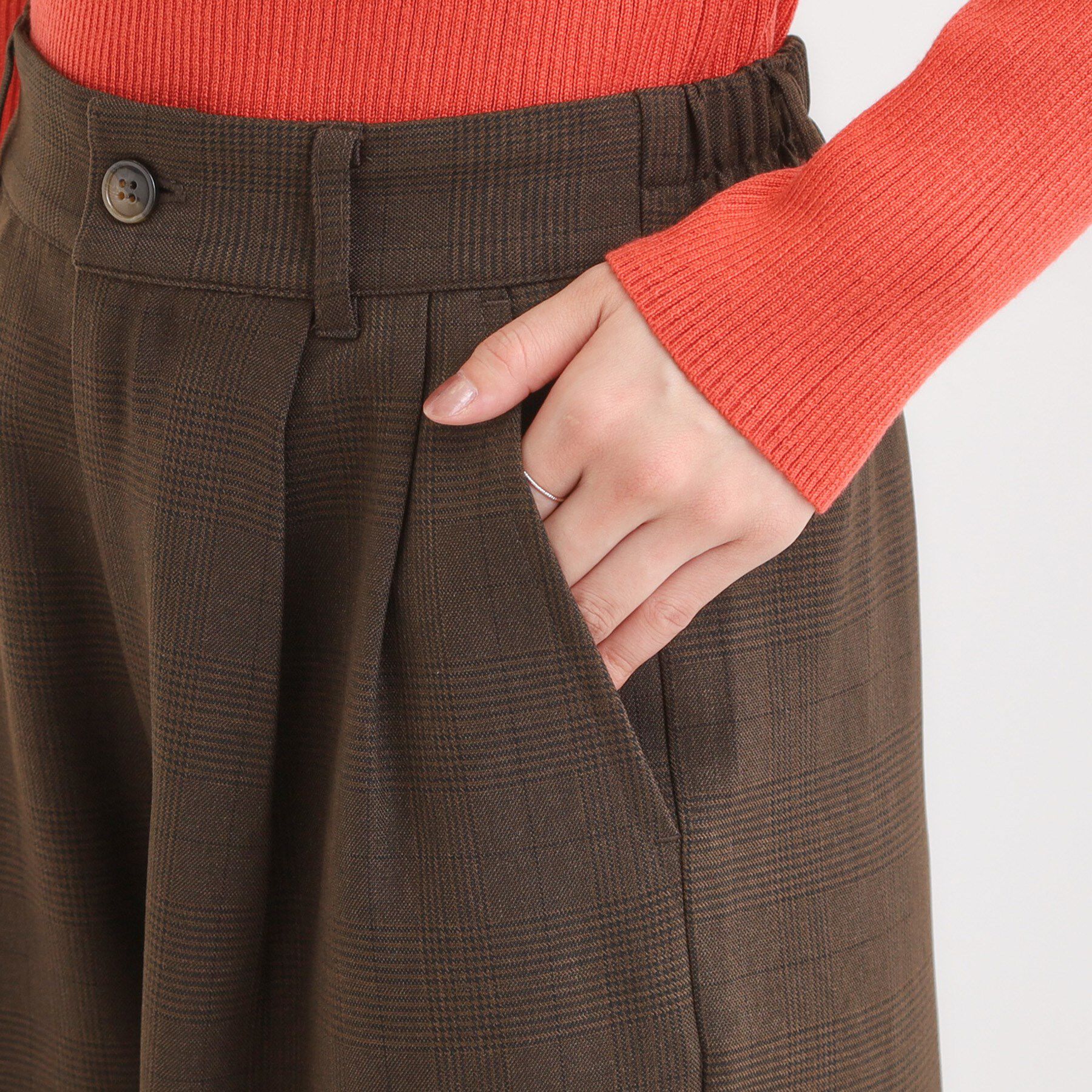 SHOO･LA･RUE「【セットアップ可】チェック柄タックワイドパンツ」|その他|