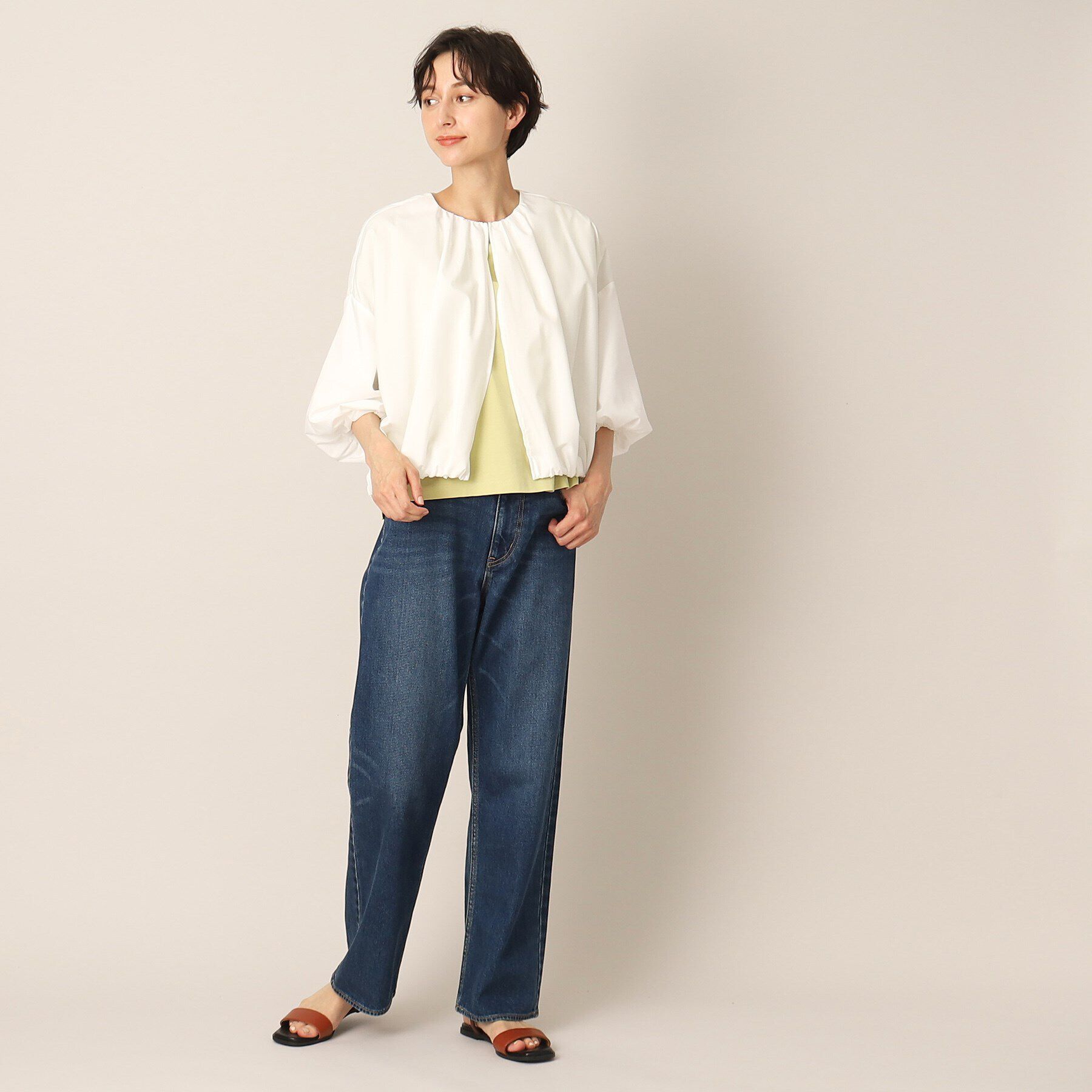 Dessin「【洗える】バルーンスリーブライトブルゾン」|カーディガン|