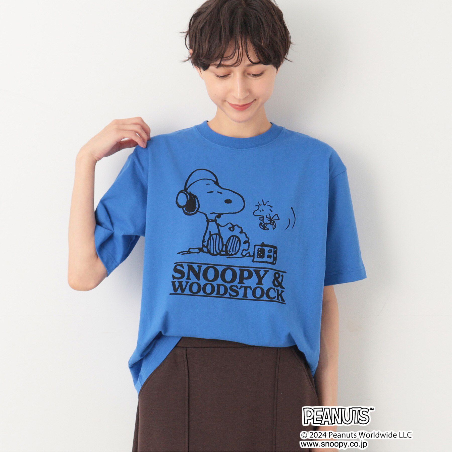 Dessin「【ユニセックス】Dessin&times;PEANUTS Tシャツ」|Tシャツ・カットソー|ブルー(092)