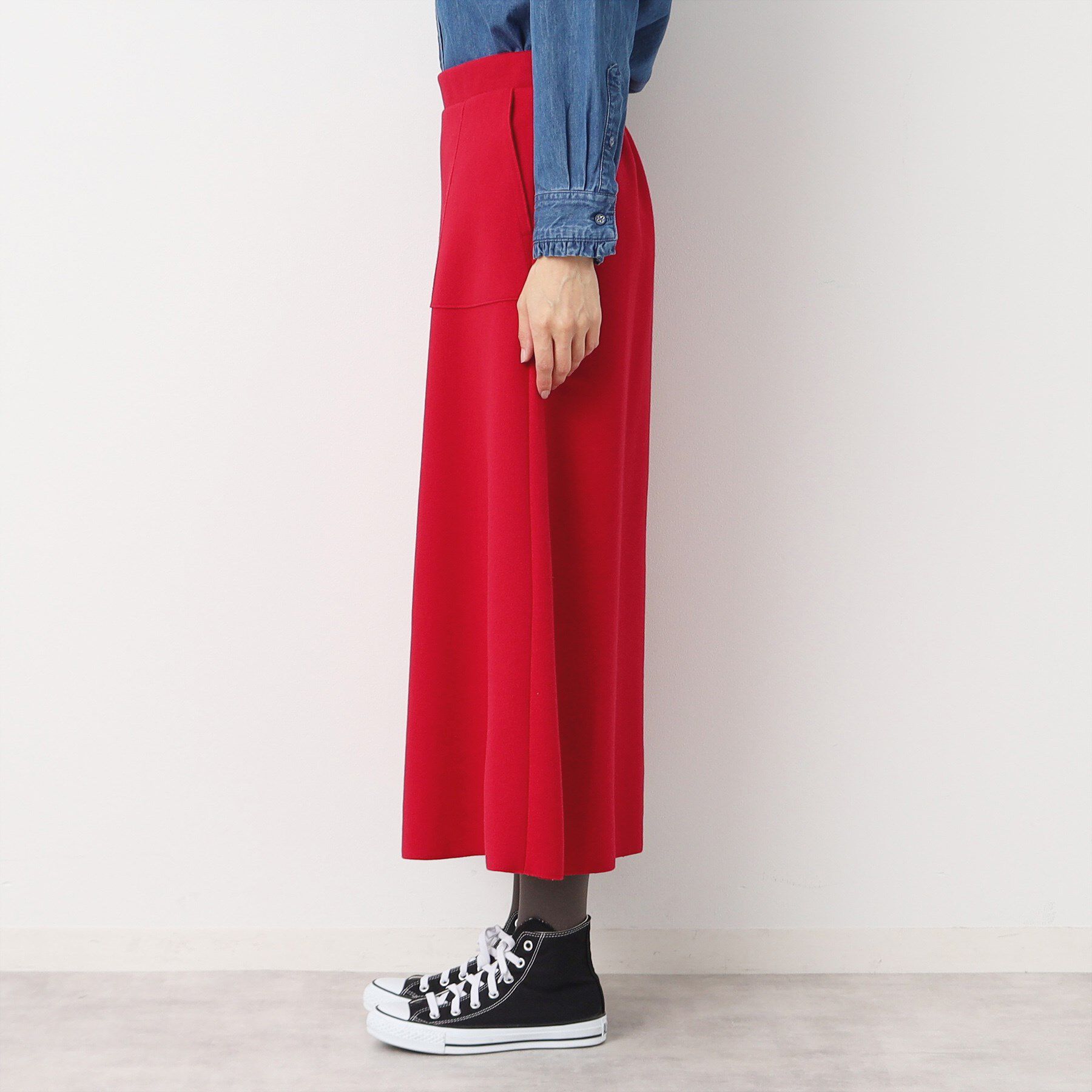 Dessin「【7色展開・後ろゴム】フレアメルトンスカート（XS～L）」|スカート|