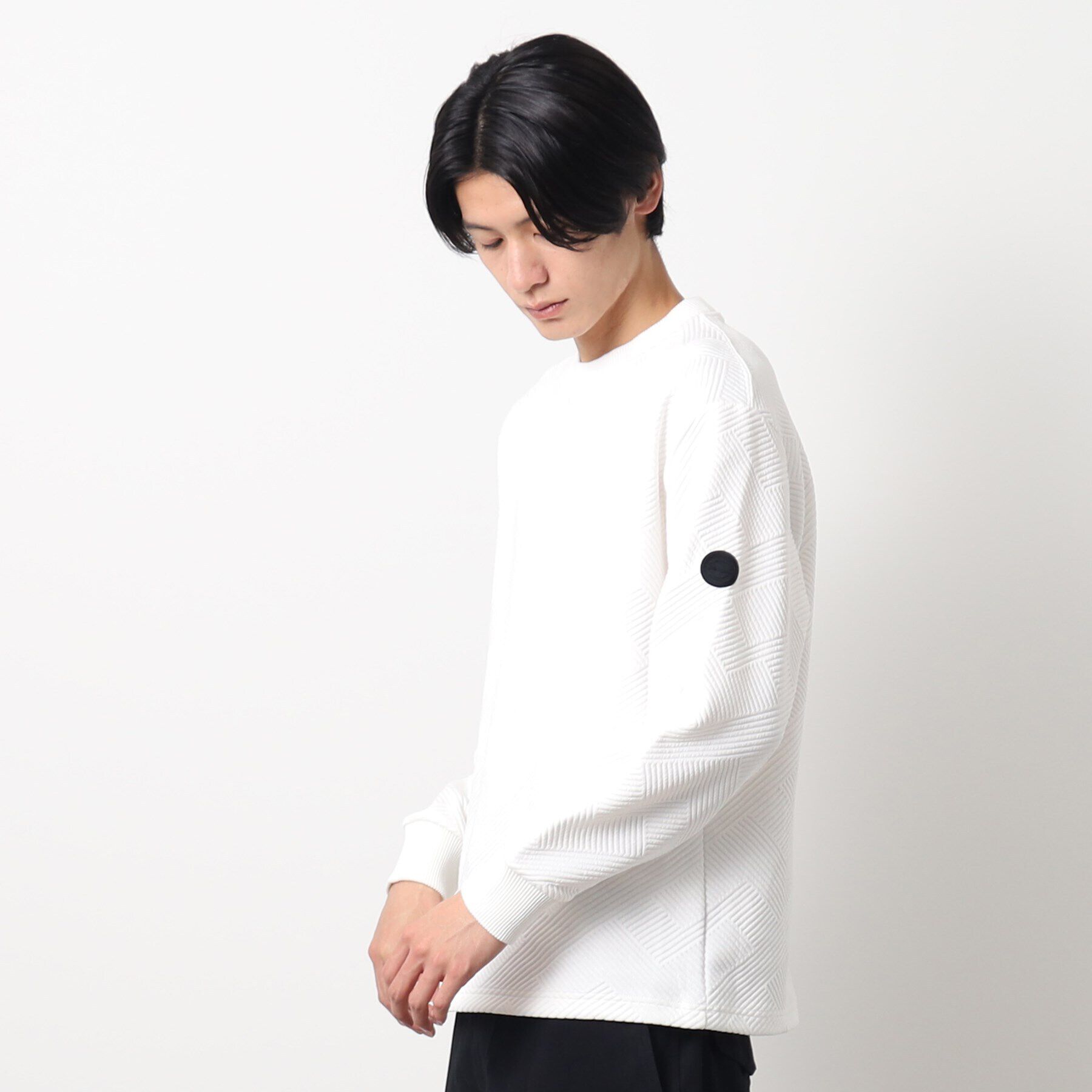 Dessin「ふくれジャガードロンT」|Tシャツ・カットソー|ホワイト(002)