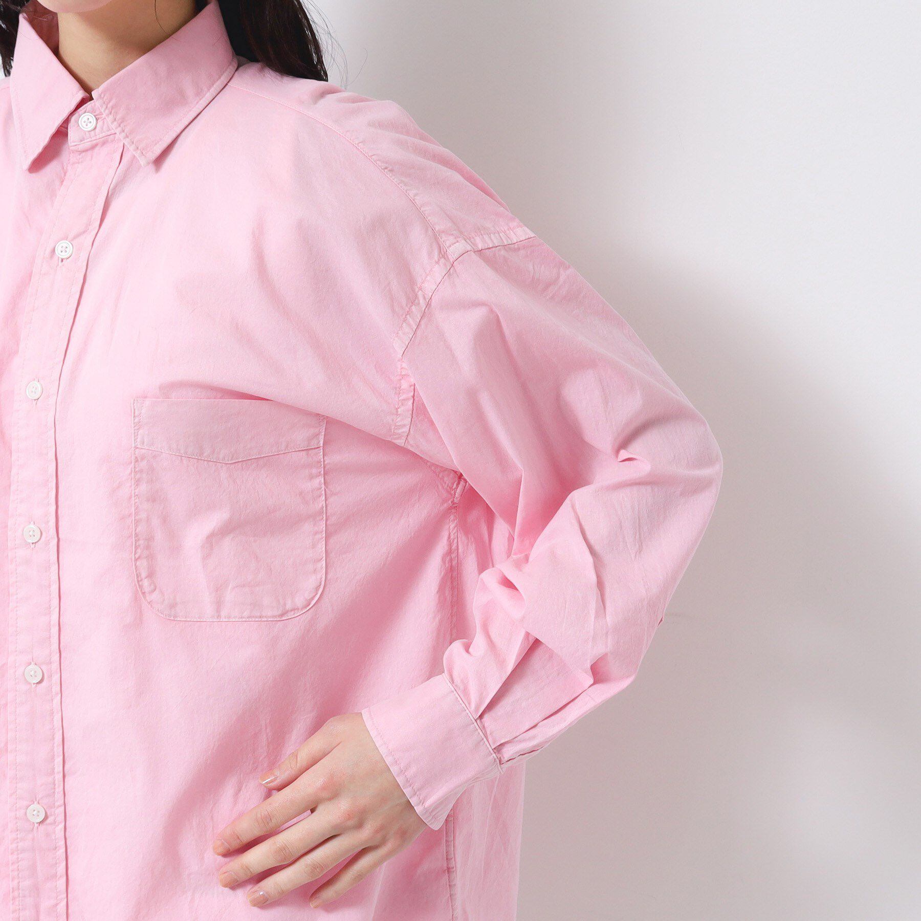 Dessin「【洗える】ピグメント染バックギャザーシャツ」|シャツ・ブラウス|